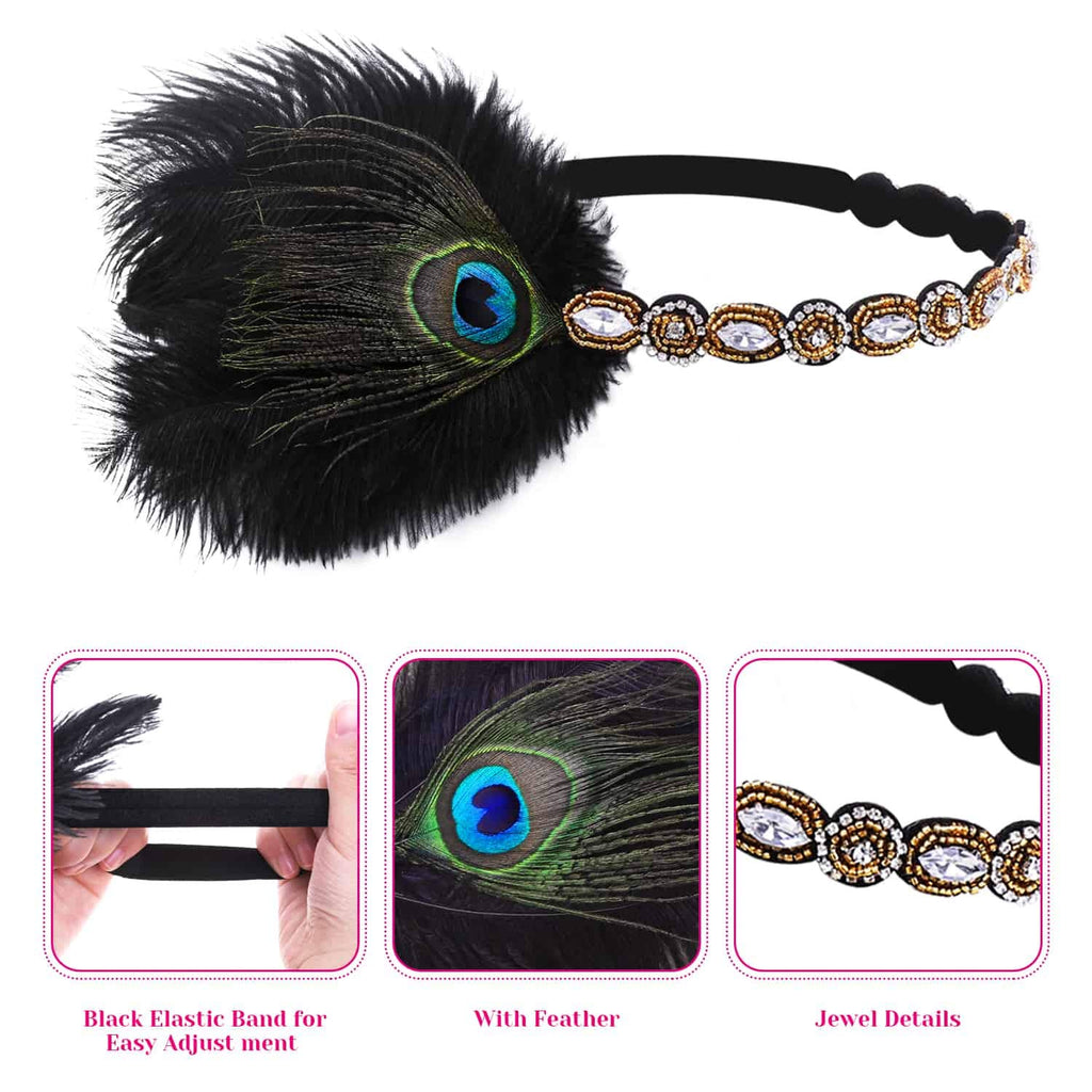 Cridoz Flapper Accessories for Women - 1920s Gatsby & Roaring 20s Style