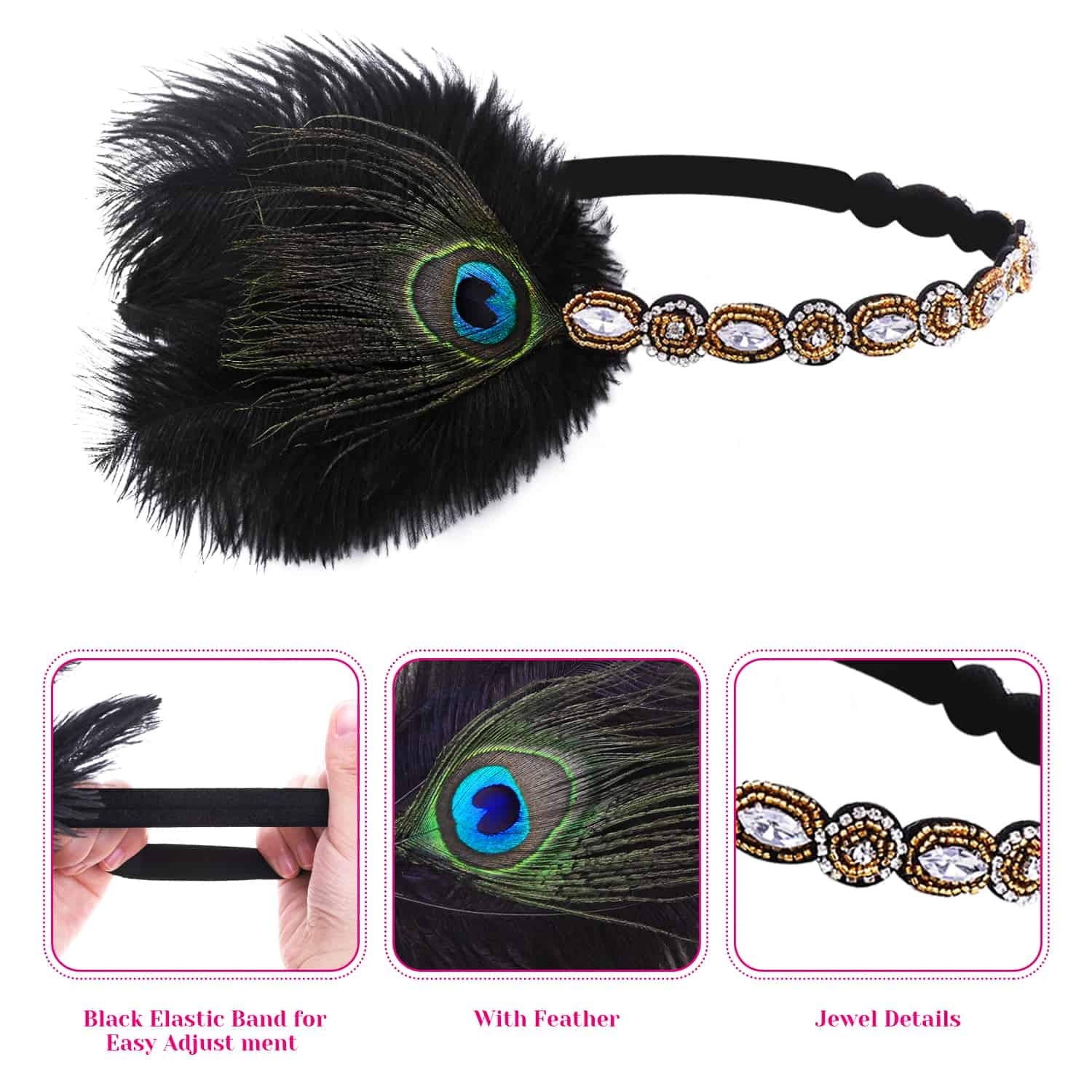 Cridoz Flapper Accessories for Women - 1920s Gatsby & Roaring 20s Style