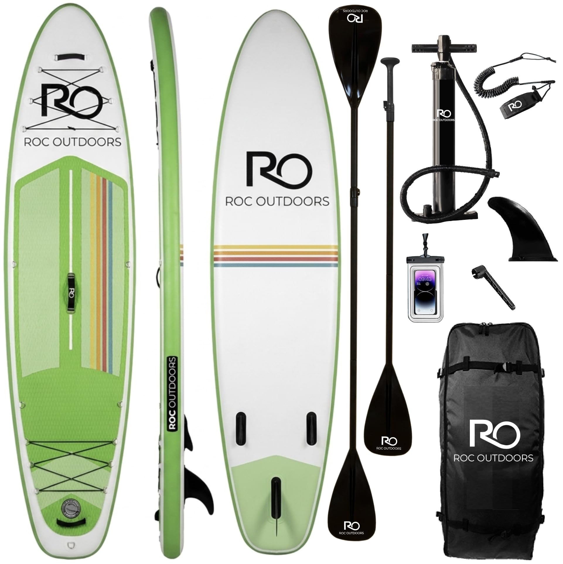 Roc Inflatable Stand Up Paddle Board 10' 6" with Premium SUP Paddle Board Accessories, Wide Stable Design, Non-Slip Comfort Deck for Youth & Adults