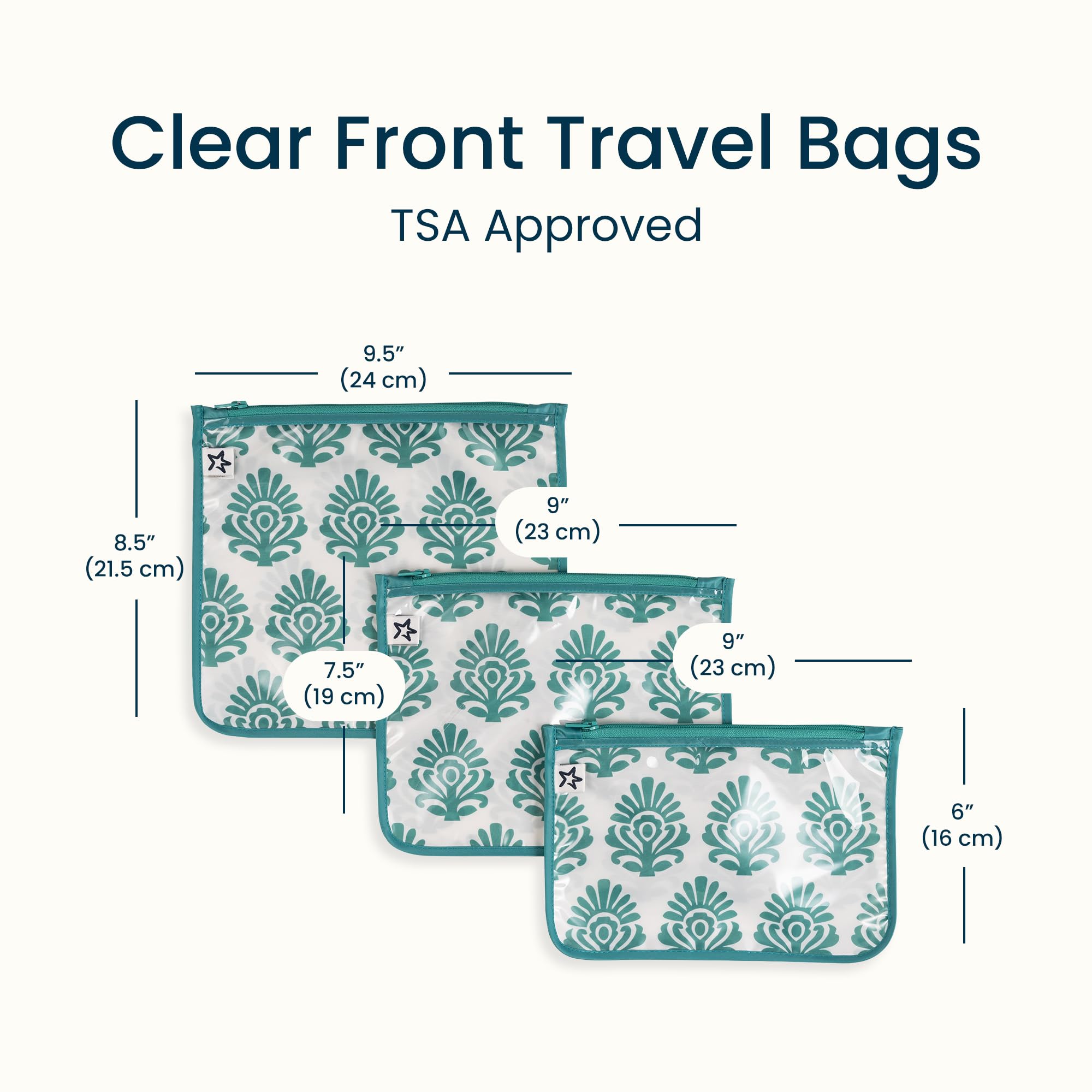 Tiny Twinkle Diaper Bag Organizing Pouches|3 Pack Mess-Proof Clear Front Travel Organizer Bags&TSA Approved Toiletry Bag Set for Baby and Mom Essentials