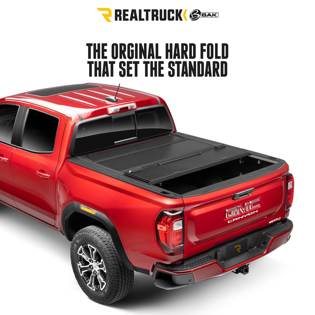RealTruck BAK BAKFlip F1 Hard Folding Truck Bed Tonneau Cover | 772133 | Fits 2020-2026 Chevy/GMC Silverado/Sierra 2500/3500HD 6' 10" Bed (82.2")