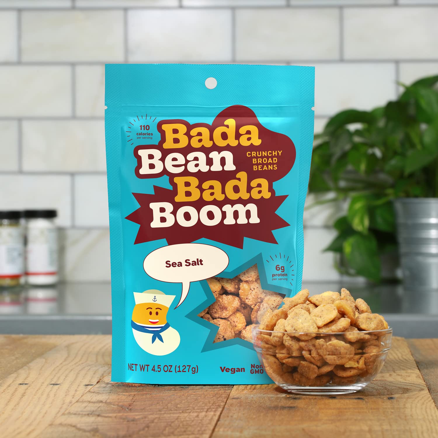 Bada Bean Bada Boom, Crunchy Roasted Broad Bean Snacks (Fava), High Protein, Vegan, Gluten-free - 110 Calorie Packs, Buffalo Wing, 4.5 Ounce (Pack of 6)
