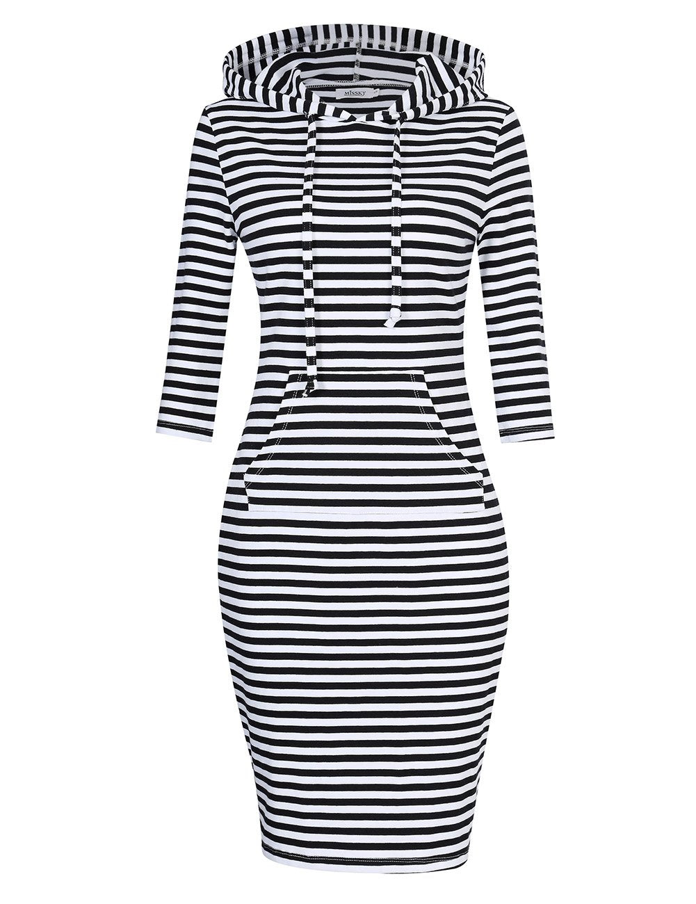 MISSKY Women's Women's Sweatshirt Hooded Dress