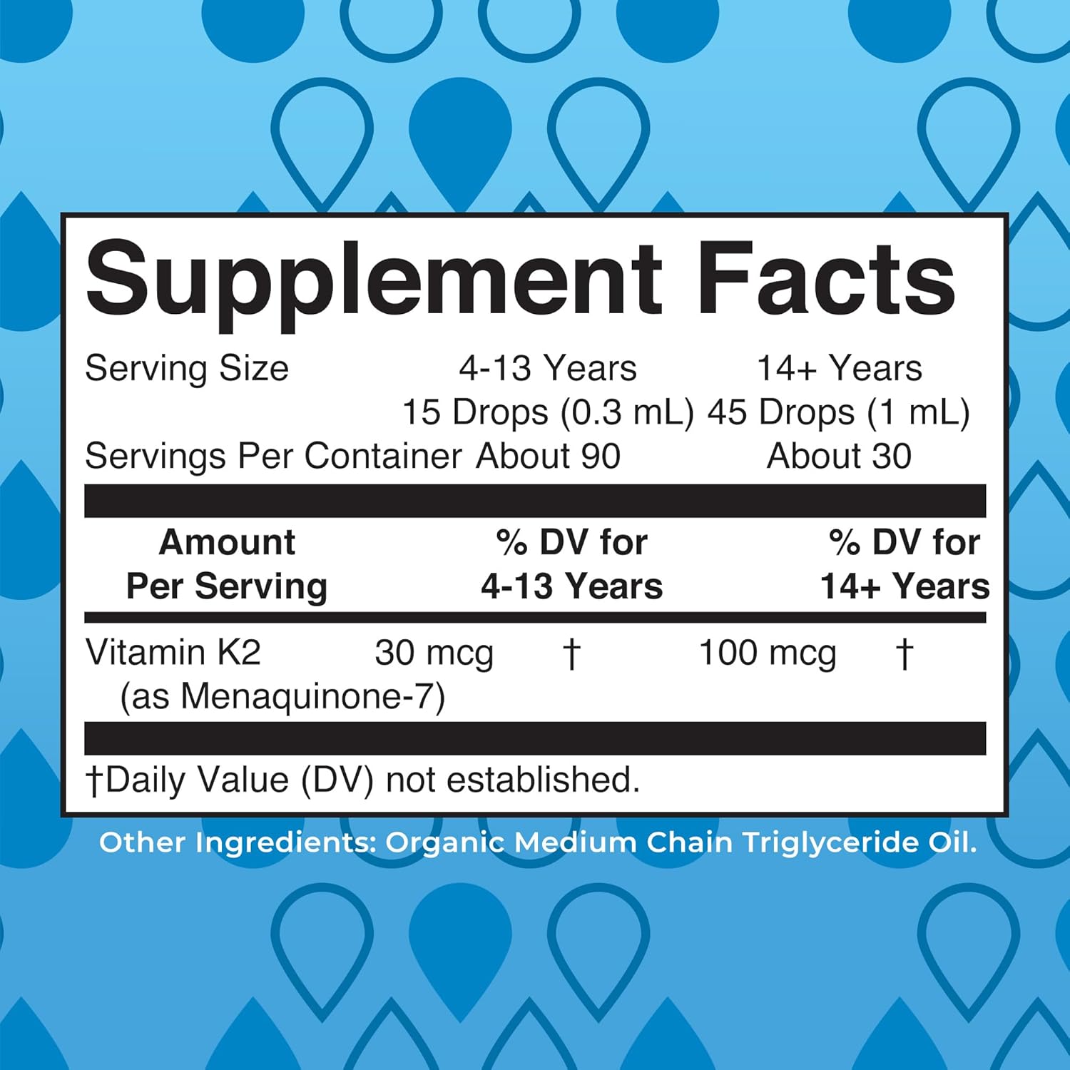 MARYRUTH'S USDA Organic Vitamin K2 MK7 Liquid Drops for Adults & Kids | Sourced from Natto | Menaquinone- 7 | Vegan K2 Vitamin for Bone Health & Calcium Absorption | 1oz | Up to 90 Servings