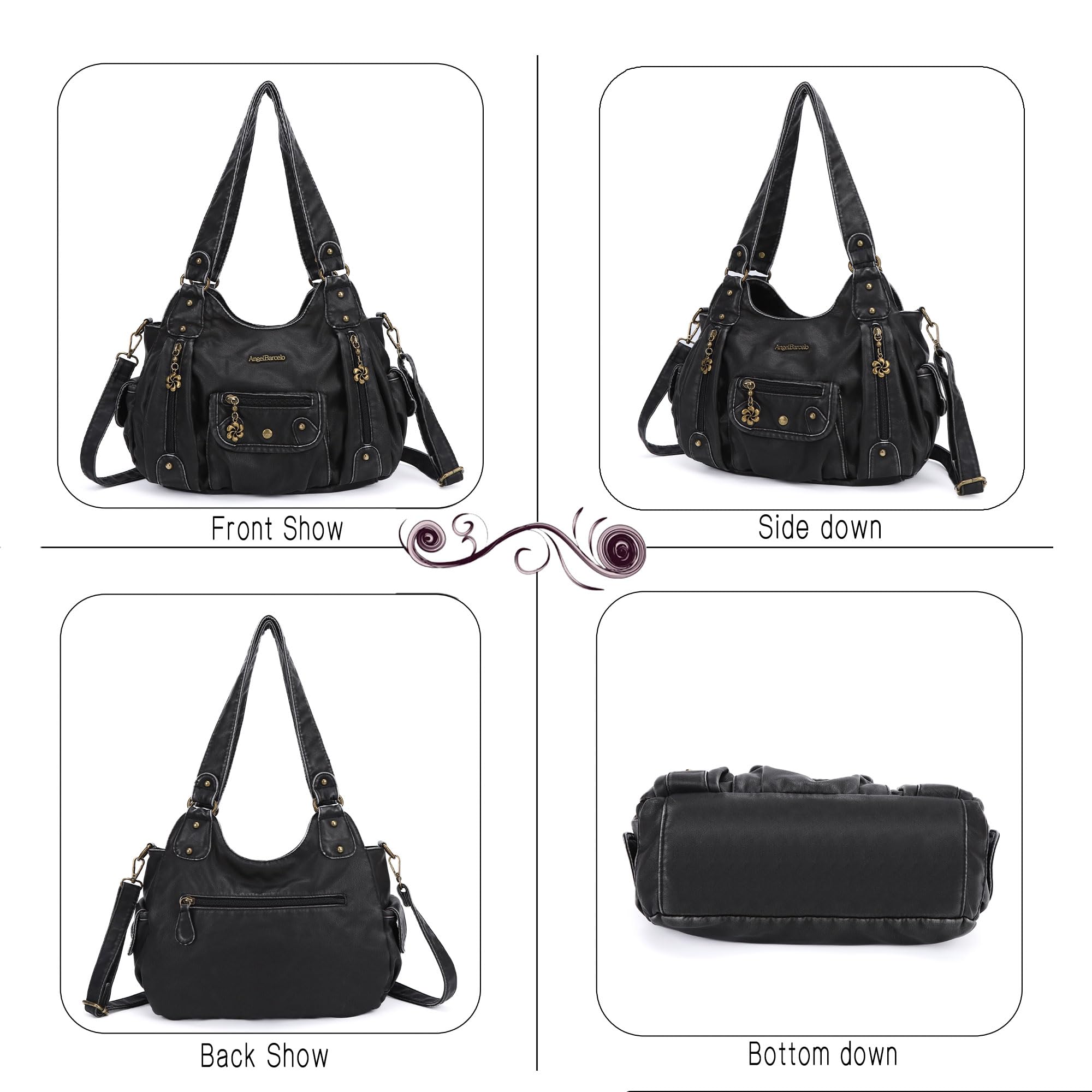 Angel Barcelo Purses for Women Soft PU Leather Shoulder Bag Crossbody Purse and Handbags