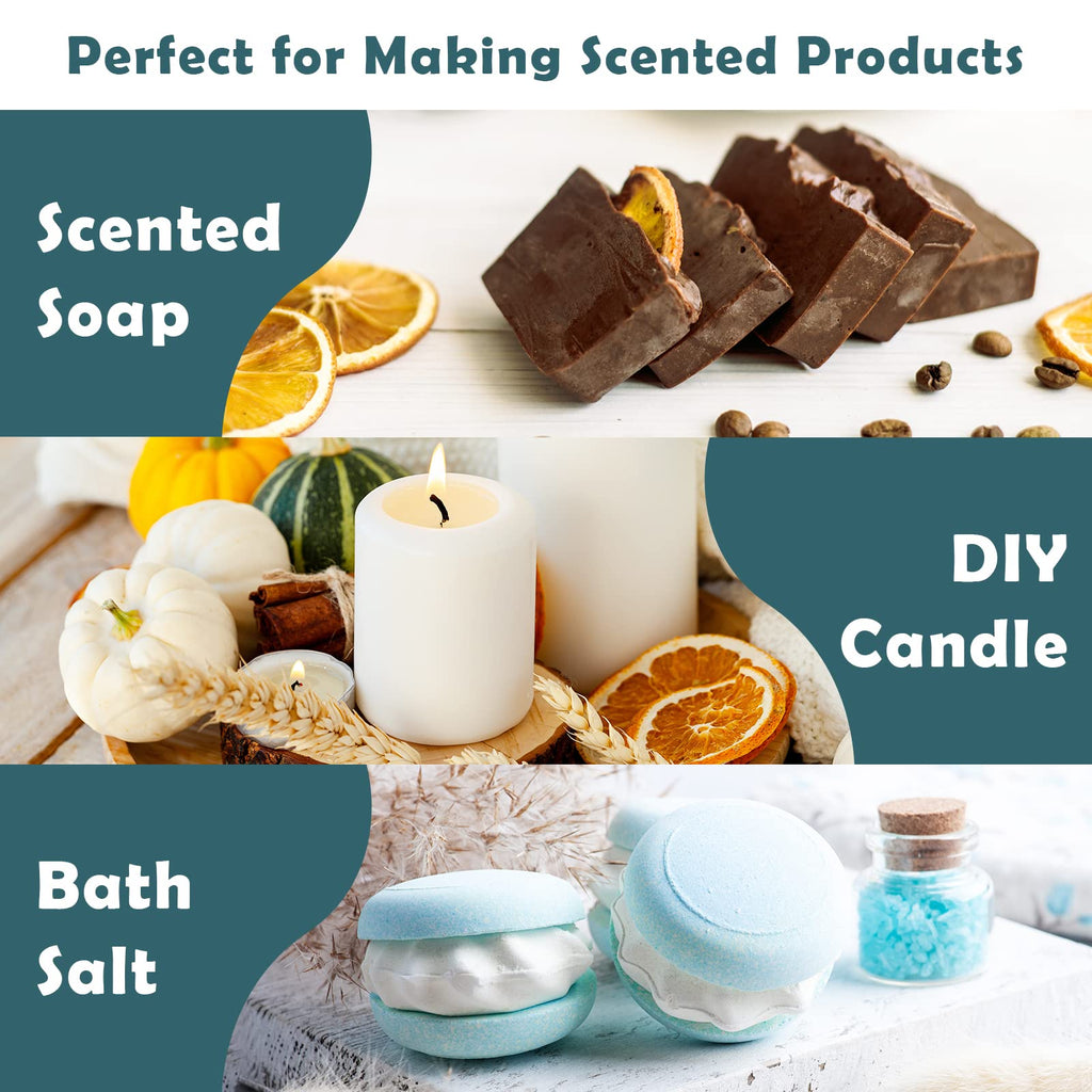 Bakery Fragrance Oils, Holamay Scented Essential Oils for Soap & Candle Making, Aromatherapy Diffuser Oil Scents (10 Packs of 5ml) - Creamy Vanilla, Gingerbread, Chocolate, Pumpkin Pie and More