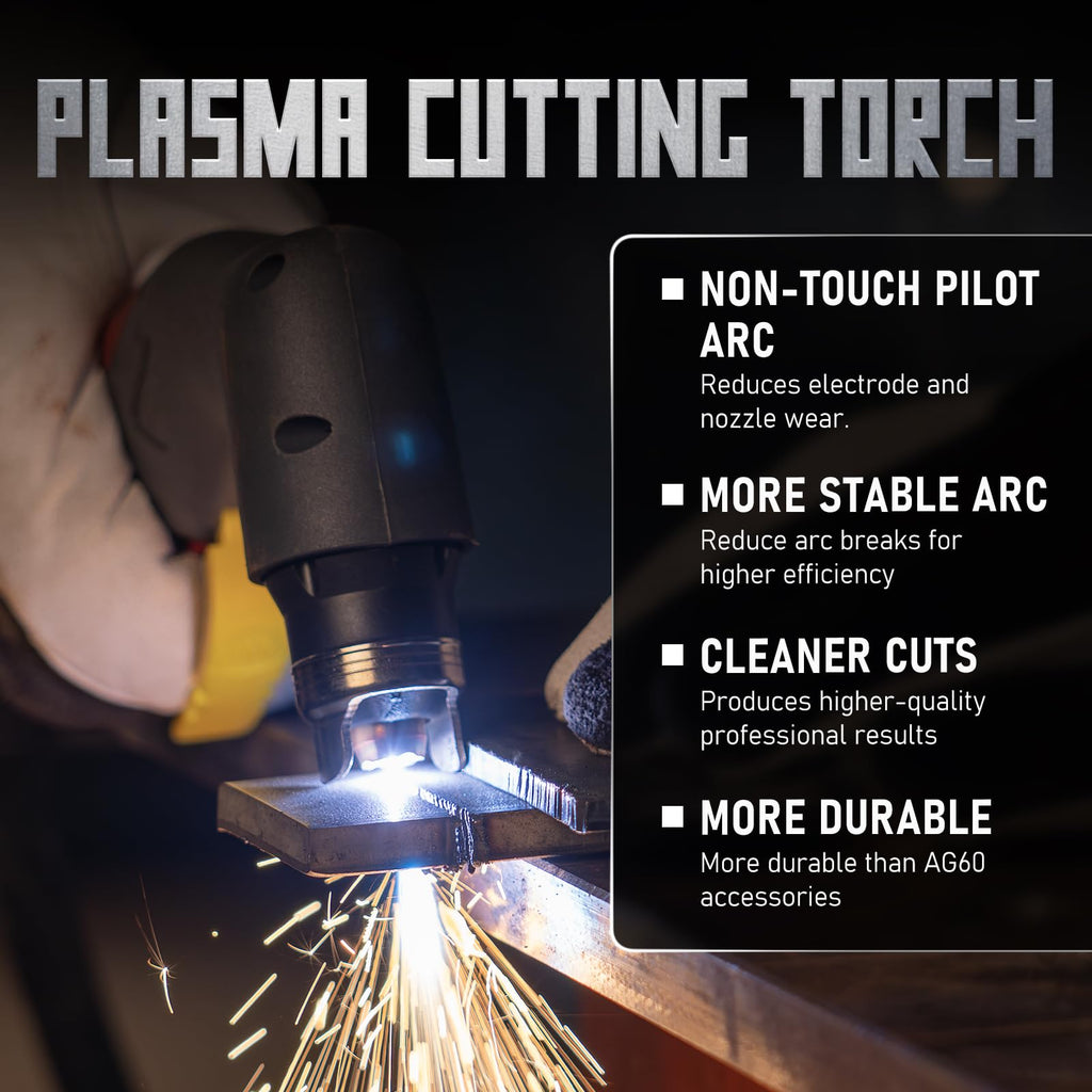 YESWELDER Plasma Cutter with Built In Air Compressor, Large LED Digital Display 55Amp 110V/220V Non-High Frequency Non-Touch Pilot Arc Plasma Cutting Machine CUT-55DS FUSION