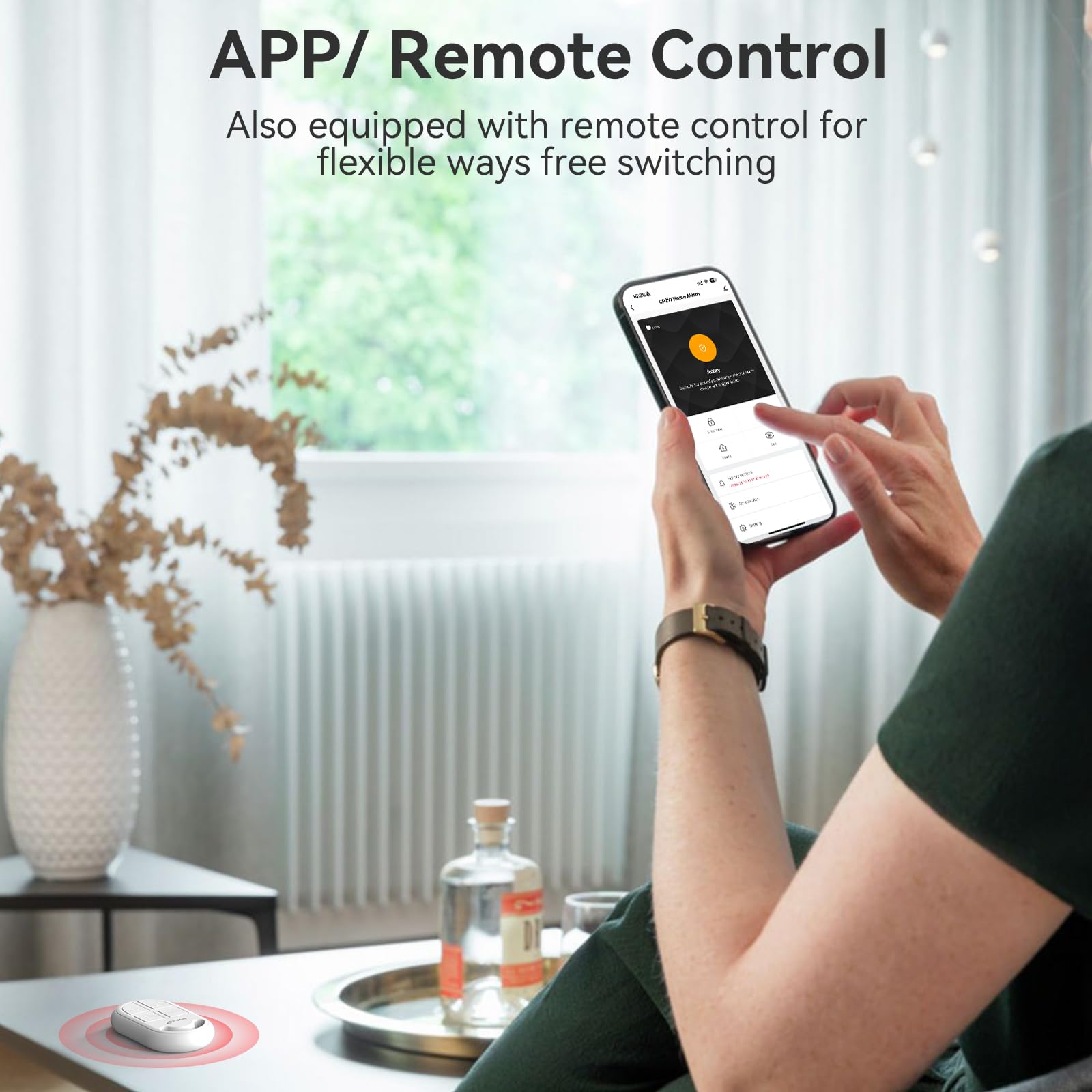 CPVAN WiFi Motion Sensor Alarm, 125dB Smart PIR Motion Detector with Phone App Alerts, Wireless Indoor Home Security Alarm System with Remote, 2.4GHz WiFi, Black