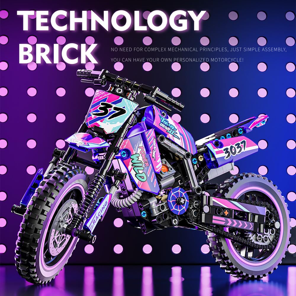Mesiondy Motorcycle Toy Building Blocks Kit,Stem Bricks Sets,Toys for Boys & Adults,Build A Model Motorcycle, (476 Pieces)………