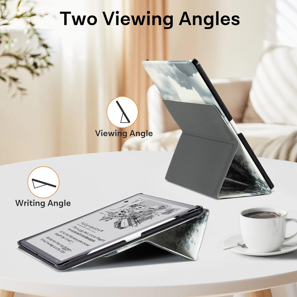 CoBak Stand Case for Kindle Scribe - Premium Folio Leather Cover with Pen Holder, Auto Sleep/Wake - Compatible with 10.2 Inch Kindle Scribe (2022/2024 Release)