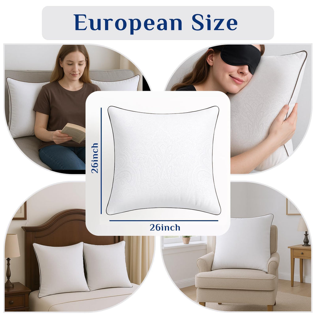 JOLLYVOGUE Standard Pillows Set for Sleeping, Cooling and Supportive Pillows Full Size for Side and Back Sleepers, Down Alternative Hotel Collection Sleeping Pillow