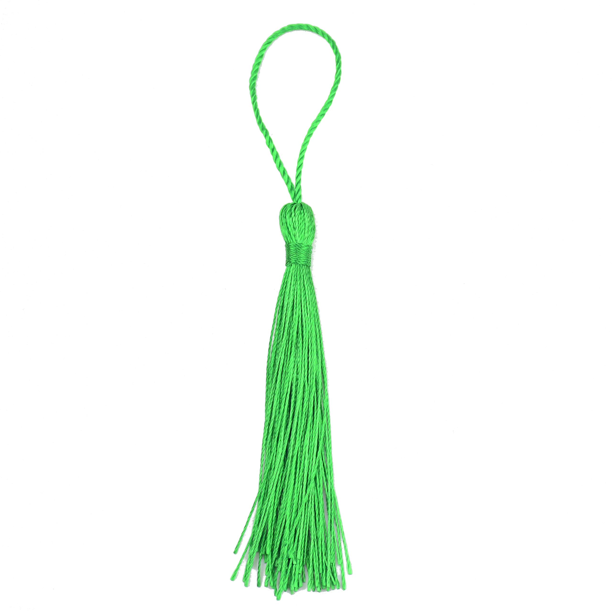 Makhry 100pcs 13cm/5 Inch Silky Floss Bookmark Tassels with 2-Inch Cord Loop and Small Chinese Knot for Jewelry Making, Souvenir, Bookmarks, DIY Craft Accessory (Dark Grey)