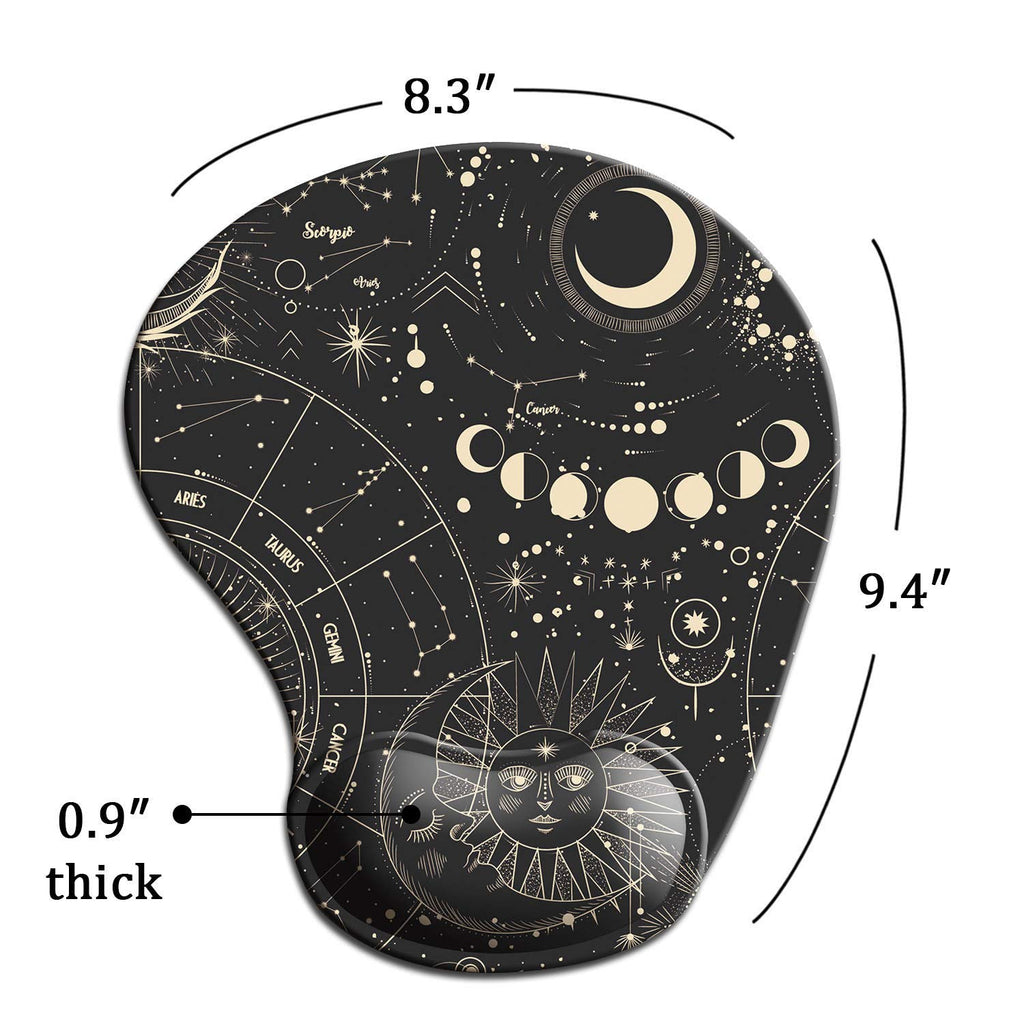 DOOKE Ergonomic Mouse Pad with Wrist Support and Coaster,Mouse Pads with Non-Slip PU Base for Home Office Working Studying Easy Typing & Pain Relief Aesthetic Art
