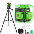 Huepar B03CG Professional 3D Laser Level 360° Self Leveling with 50" Tripod, 3x360 Niveau Laser Tool, 3 Plane Cross Line Lazer Leveler Green Beam, Type-C Charging Port Included