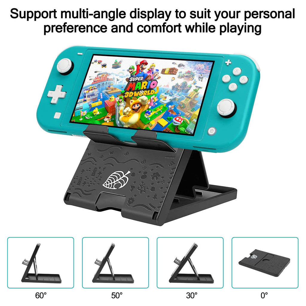 Switch Lite Accessories Bundle, Kit with Carrying Case,TPU Case Cover with Screen Protector,Charging Dock,Playstand, Game Card Case, USB Cable, Stylus,Thumb Grip Caps for Nintendo Switch Lite (Black)
