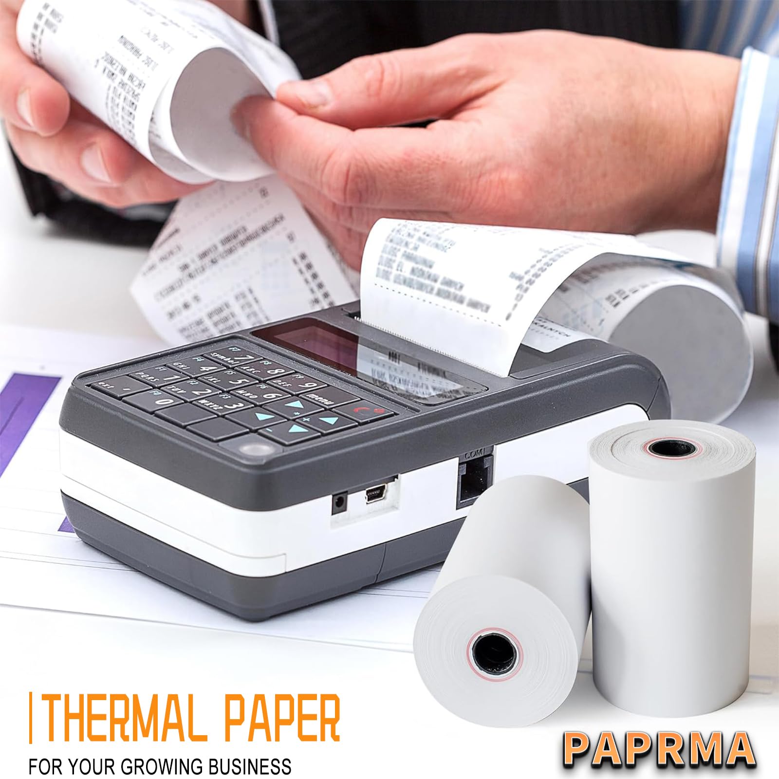 2 1/4'' x 50' Thermal Receipt Paper 50 Rolls, 2.25x50ft Receipt Roll Cash Register Paper - For Credit Card Machine POS Terminal Clover Mini Verifone