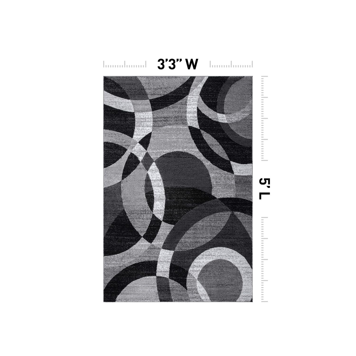 Rugshop Contemporary Modern Circles Abstract Area Rug 2' x 3' Blue