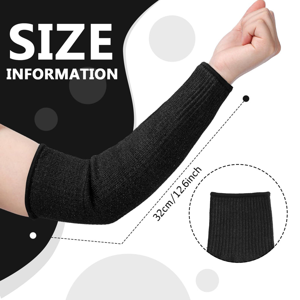 Sintege 3 Pairs Arm Protectors for Thin Skin and Bruising Cut Resistant Forearm Sleeve Level 5 Arm Burn Protection Sleeve (Black,7.9 Inch)