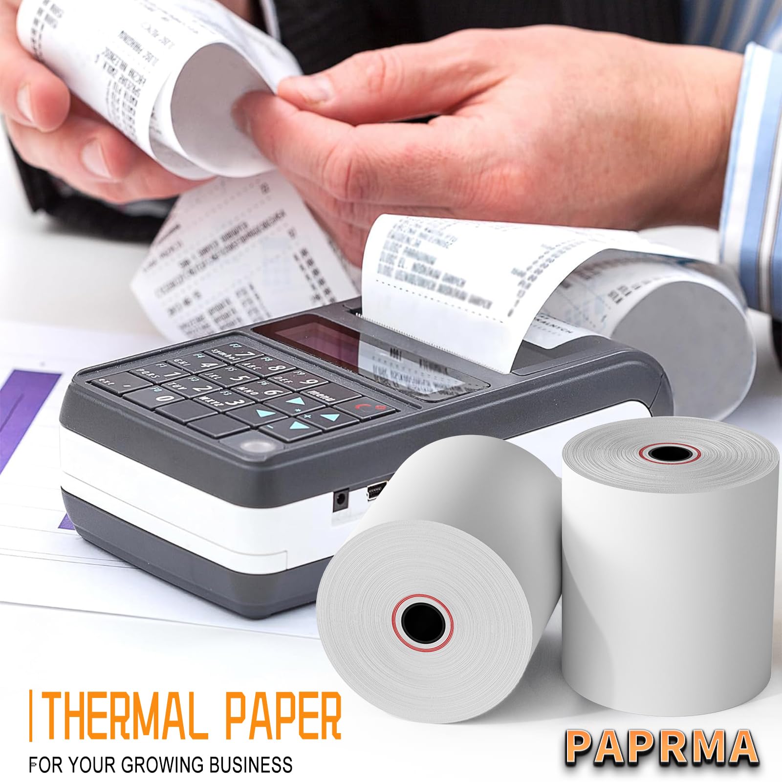 2 1/4'' x 50' Thermal Receipt Paper 50 Rolls, 2.25x50ft Receipt Roll Cash Register Paper - For Credit Card Machine POS Terminal Clover Mini Verifone