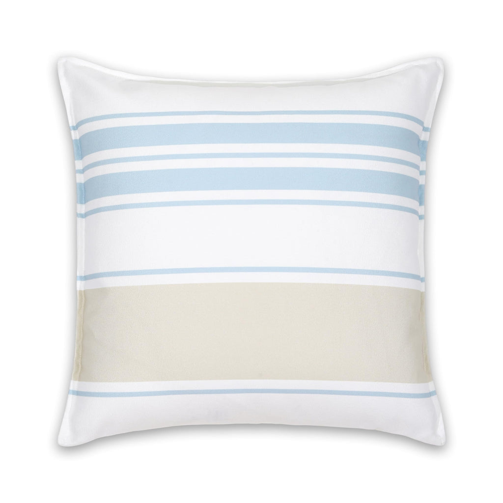 Hofdeco Premium Coastal Patio Indoor Outdoor Lumbar Pillow Cover Only, 12"x20" Water Repellent for Backyard, Couch, Baby Blue Green Floral with Piping