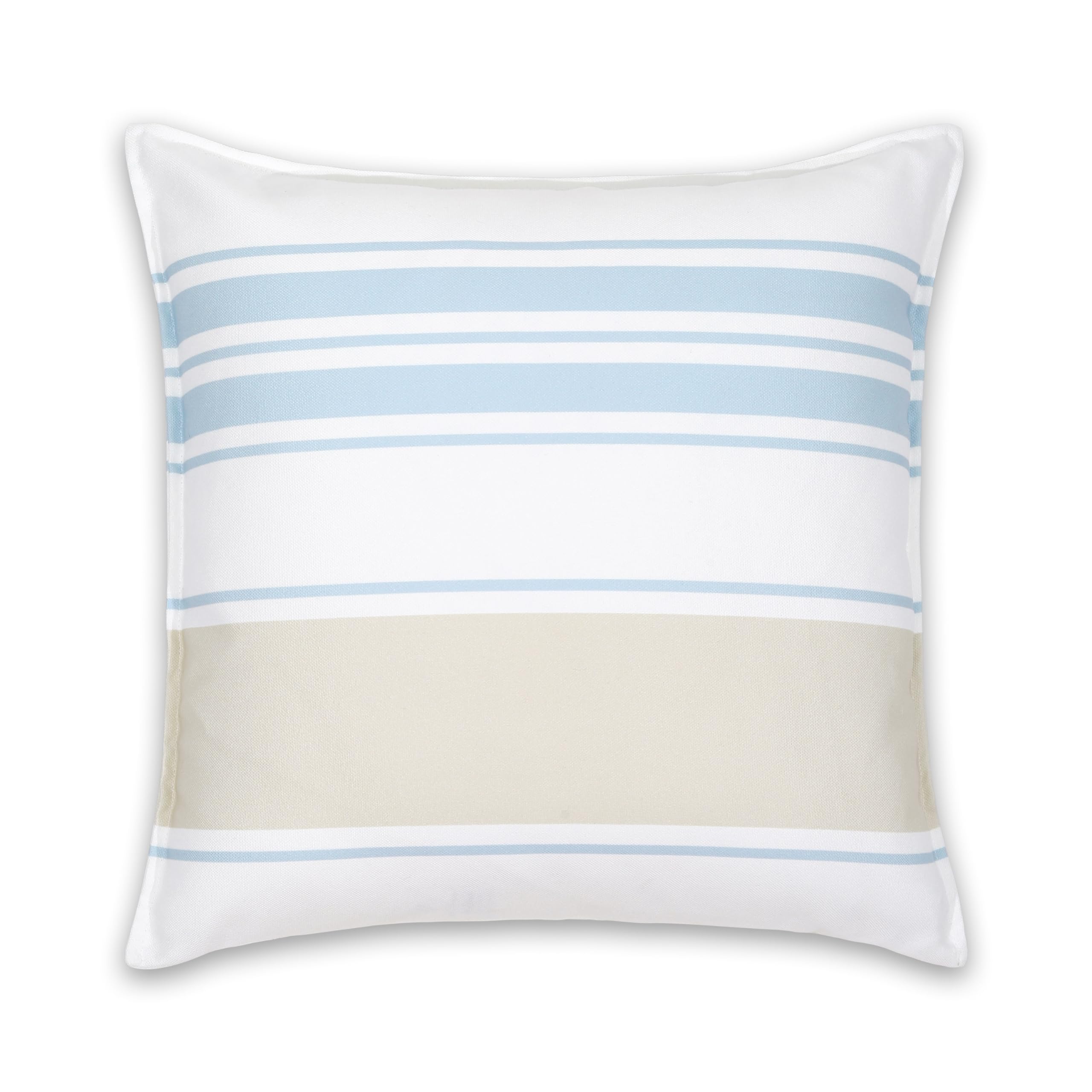Hofdeco Premium Coastal Patio Indoor Outdoor Lumbar Pillow Cover Only, 12"x20" Water Repellent for Backyard, Couch, Baby Blue Green Floral with Piping