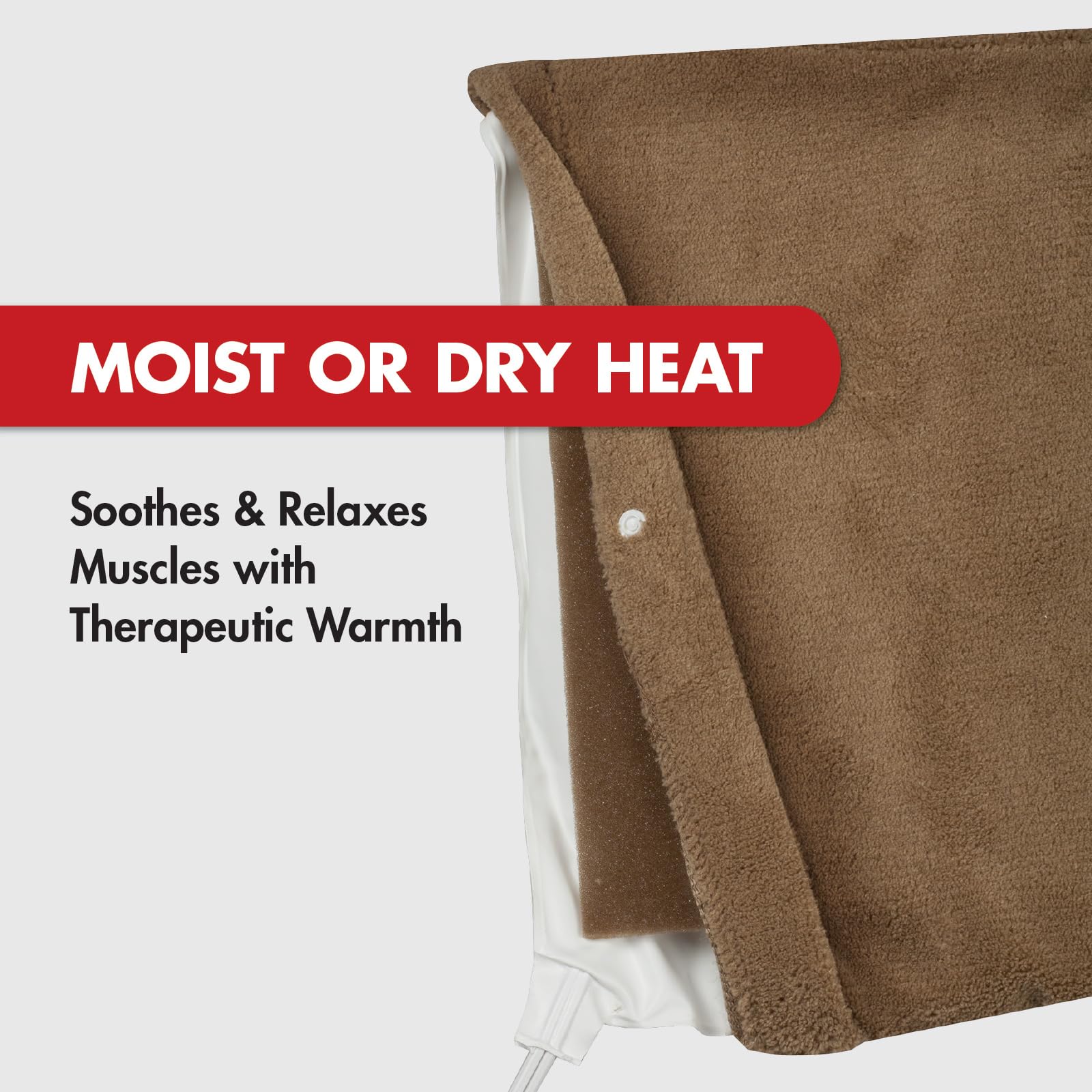 TheraCare Electric Heating Pad | Dry Heat Therapy | 4 Adjustable Heat Settings | 12" x 15" | Comfortable, Soft & Durable