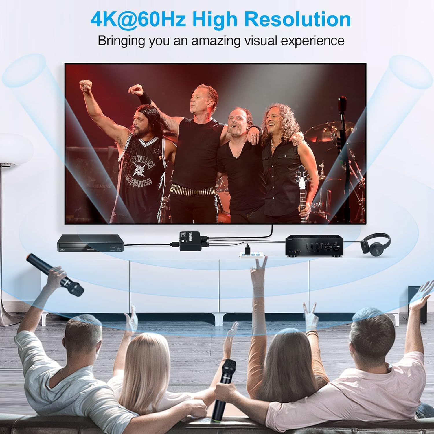 4K@60Hz HDMI 2.0b Audio Extractor Converter Adapter Splitter, HDMI ARC + Optical Toslink SPDIF + 3.5mm Stereo Audio Out, Support HDCP2.2 Digital PCM DTS 5.1, (Optical / HDMI Cables Included)