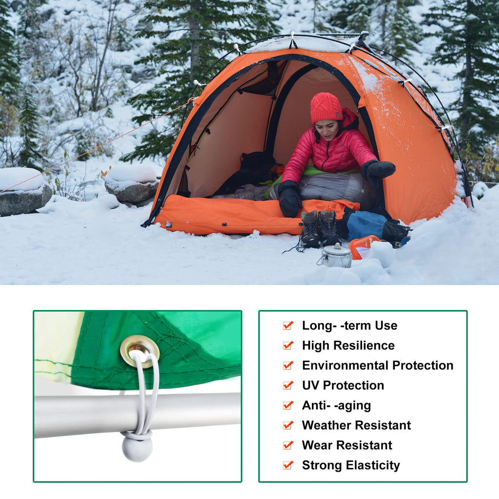 50PCS Mini White Ball Bungee Cords, 4 Inch Heavy Duty Outdoor Bungee Cord with Balls, Tarp Tie Down Bungee Balls for Shelter, Camping, Cargo,Tent Poles UV Resistant（Ball Size 1 inch）