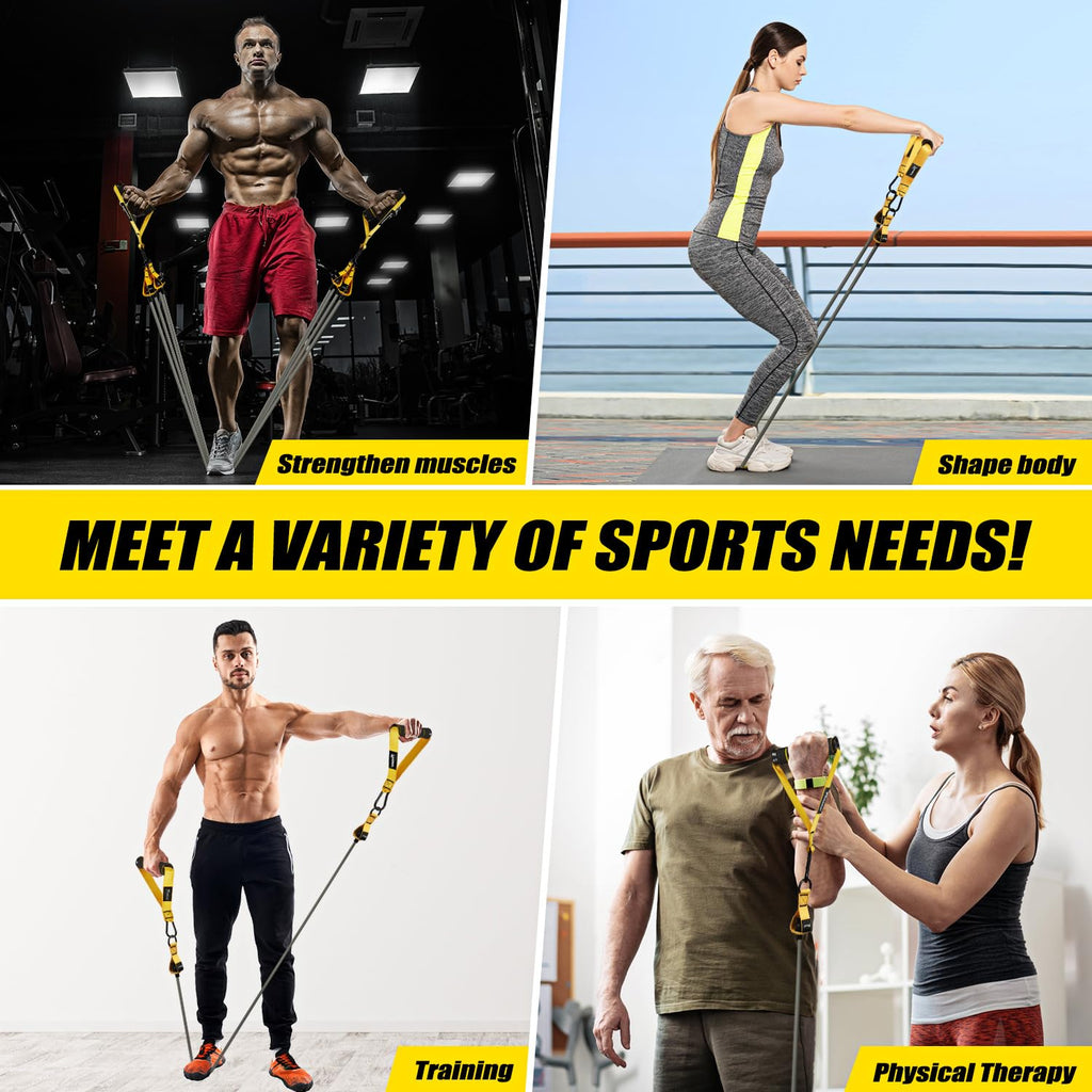 WOQQW Heavy Resistance Bands for Working Out, 350lbs/450lbs Exercise Bands with Handles, Workout Bands Set for Men, Fitness Weight Bands for Muscle Strength Training,Stretching,Slim,Home Gym Equipment