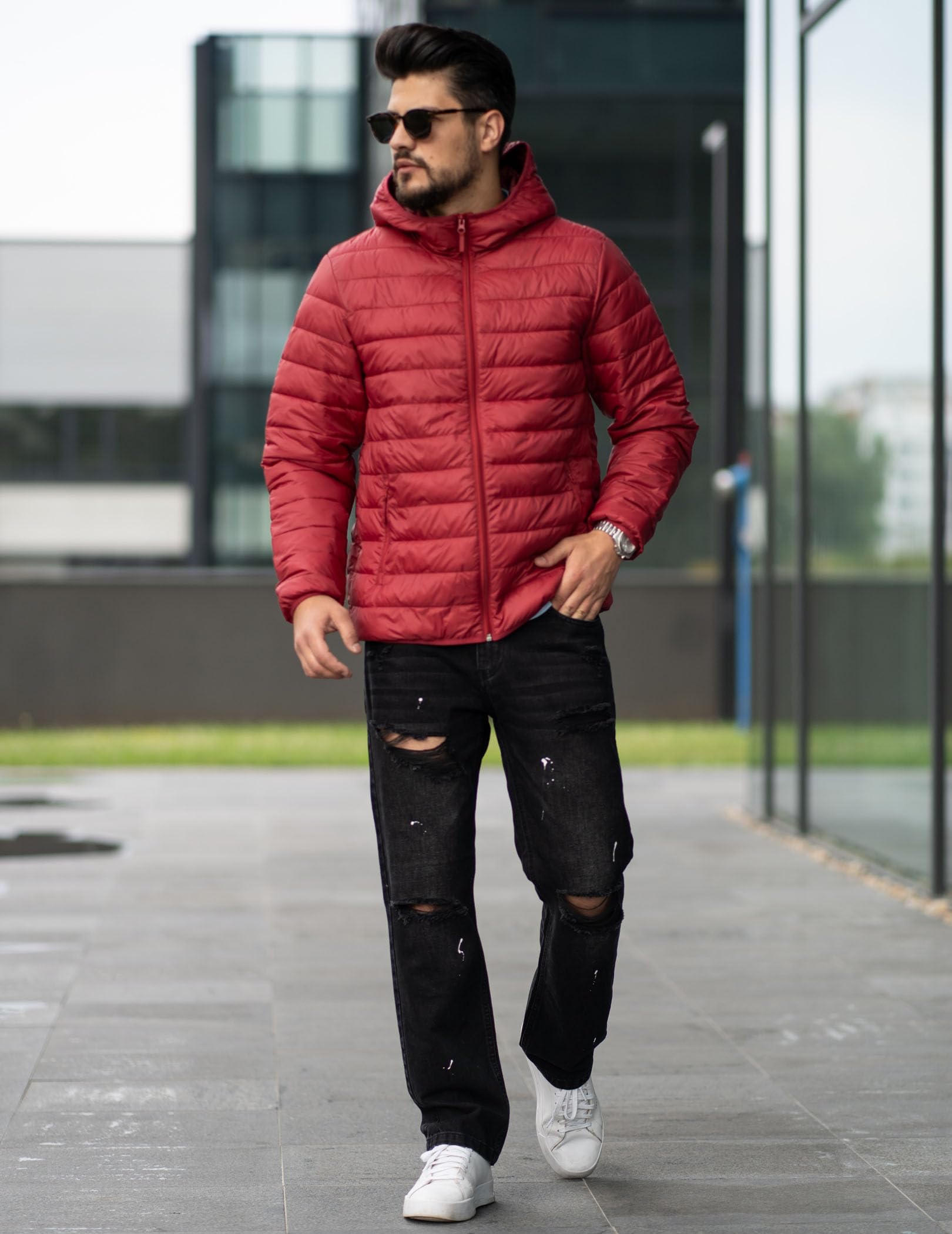 COOFANDY Mens Packable Puffer Jacket Lightweight Hooded Insulated Winter Coat Windproof Zipper Down Jacket