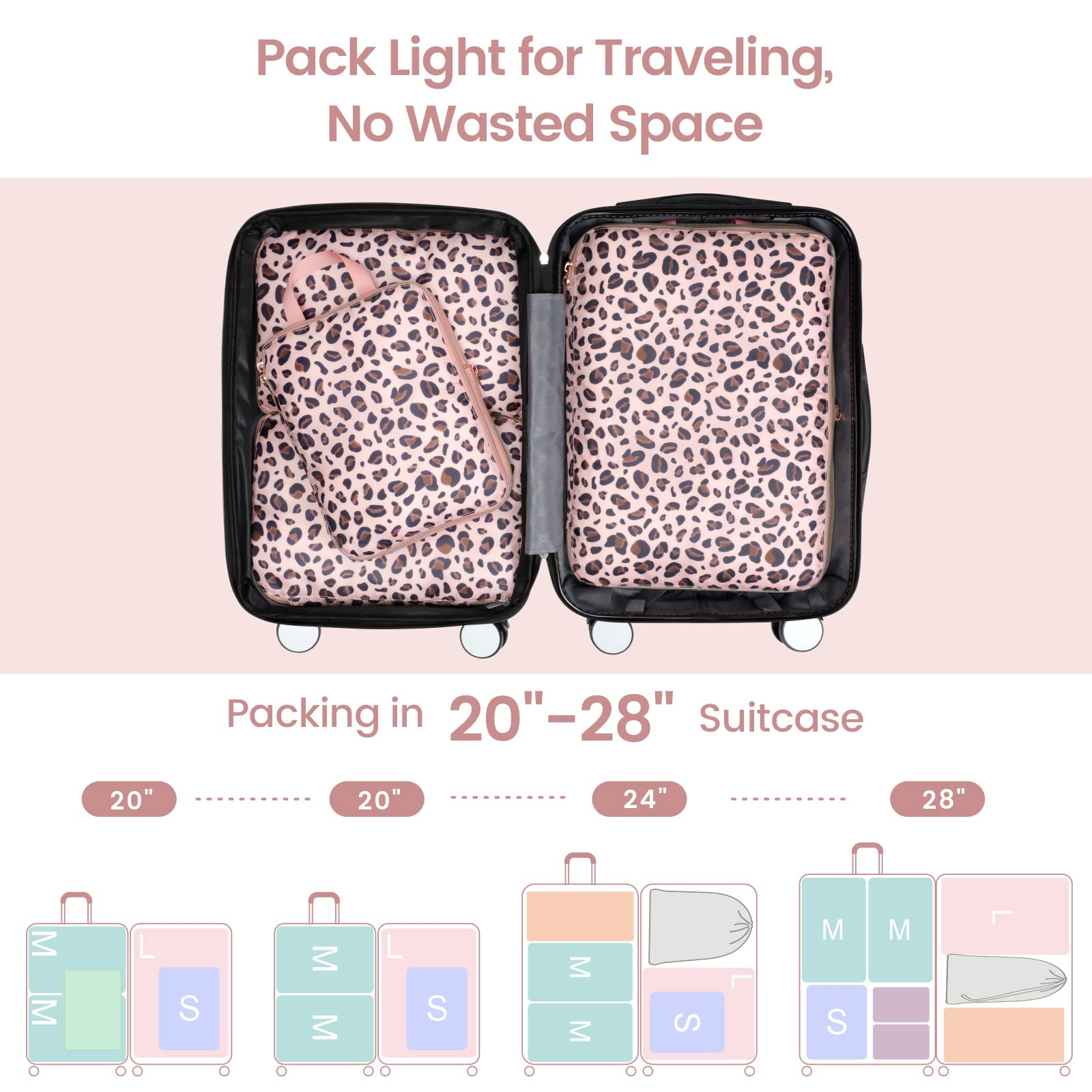 Cambond Compression Packing Cubes for Travel - Lightweight Expandable Travel Bags Luggage Organizers Travel Essentials Compression Cubes for Travel Space Saver for Carry on Suitcases Organizer