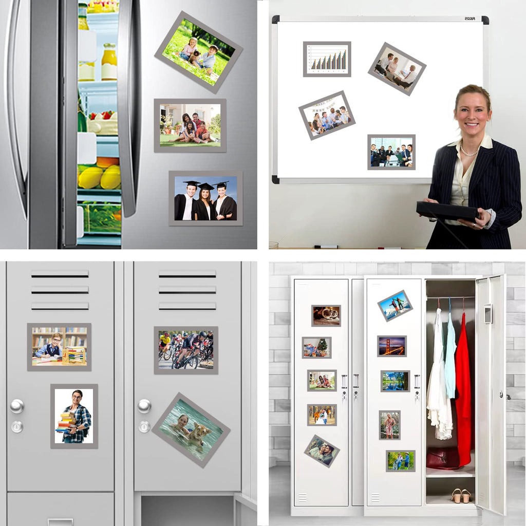 STTMGN Magnetic Picture Frames with Black Border(2.5"X3.5",12 Pack),Mini Wallet Size Magnet Photo Sleeves Pockets/Holder,Decorations for Home/Office/School/Classroom/Party