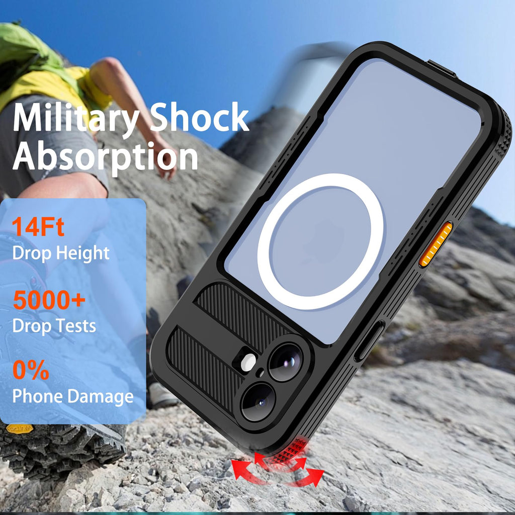 iPhone 13 Pro Case, Waterproof & Shockproof Phone Case, Full Protection, IP68, 6.1 Inch, Black