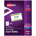 Avery Customizable Name Badge Inserts, 2.25" x 3.5", White, 400 Printable Name Tag Inserts (5390), Pack of 5