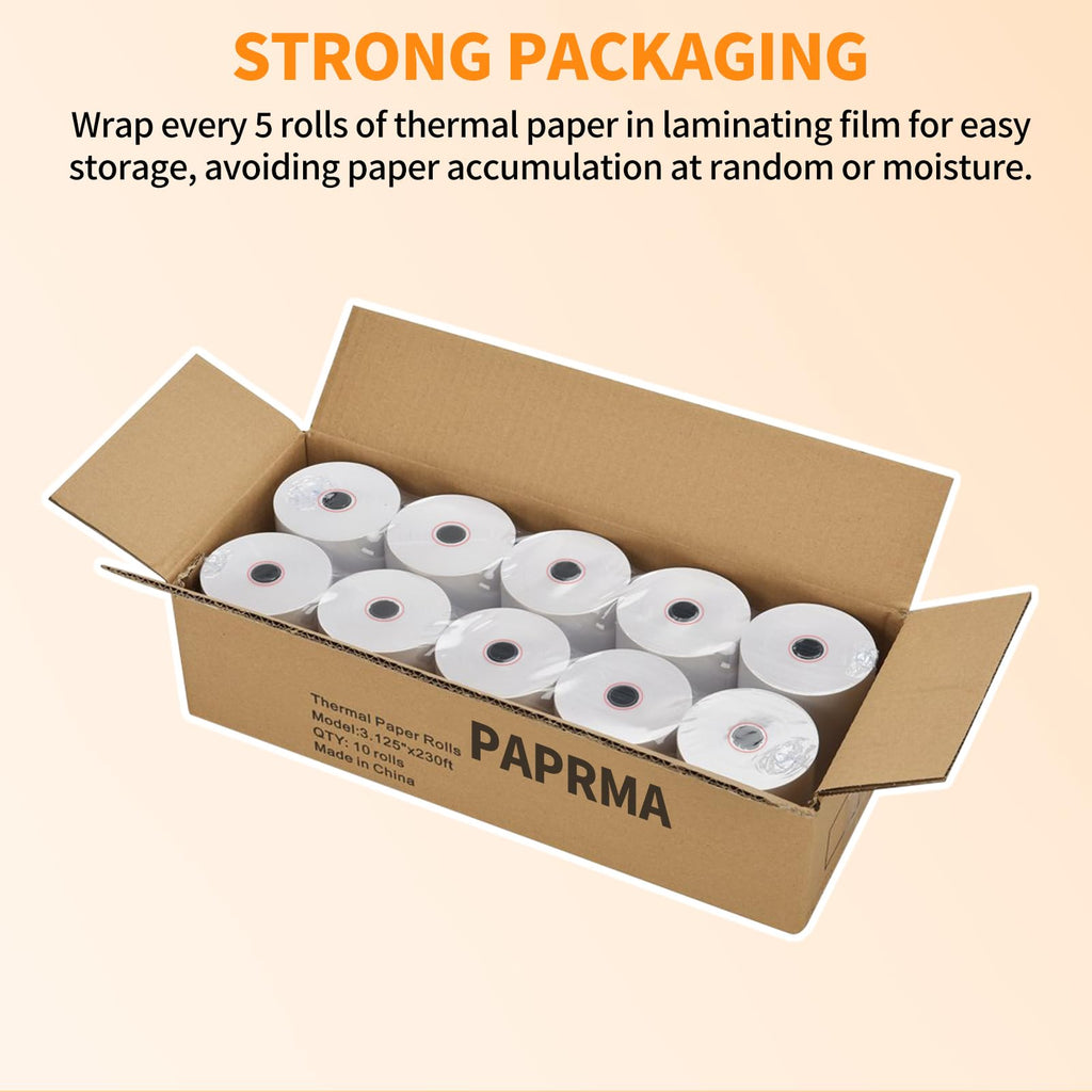 2 1/4'' x 50' Thermal Receipt Paper 50 Rolls, 2.25x50ft Receipt Roll Cash Register Paper - For Credit Card Machine POS Terminal Clover Mini Verifone