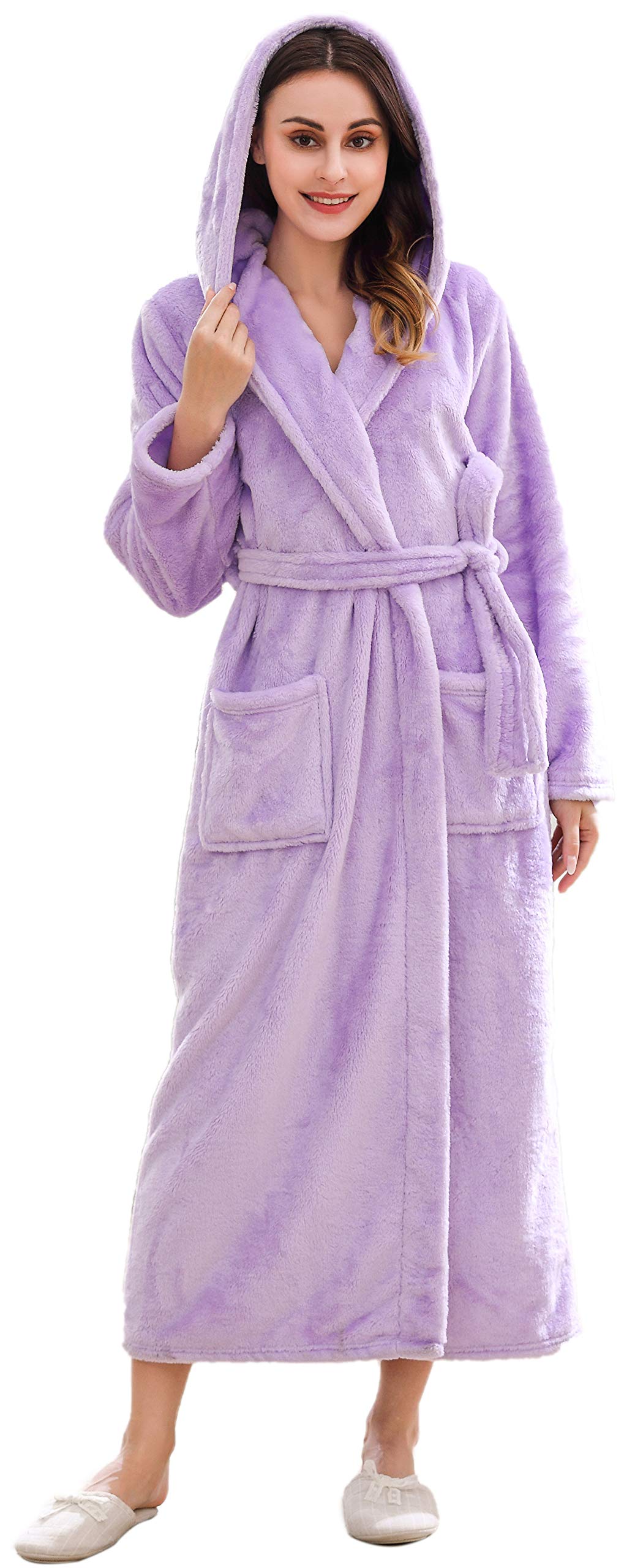 Richie House Women's Plush Soft Warm Fleece Bathrobe Robe RH1591