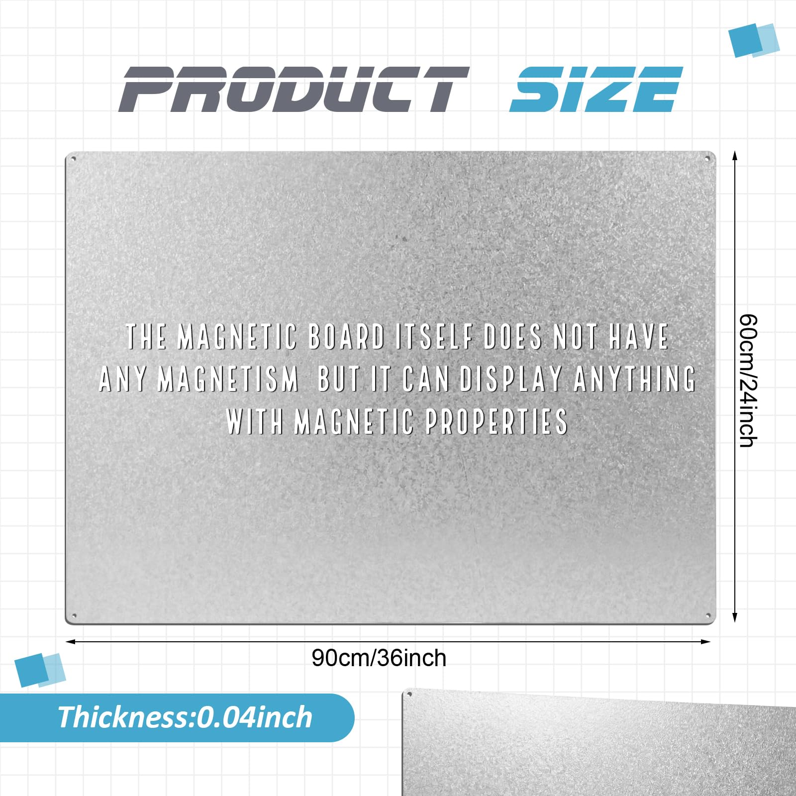 Ireer Magnetic Board Steel Magnet Bulletin Boards for Walls to Display Magnetic Notes Photos for Home Office Classroom, Pre Drilled with Screws and Dry Wet Erase Feature(Black,24 x 48 Inch)