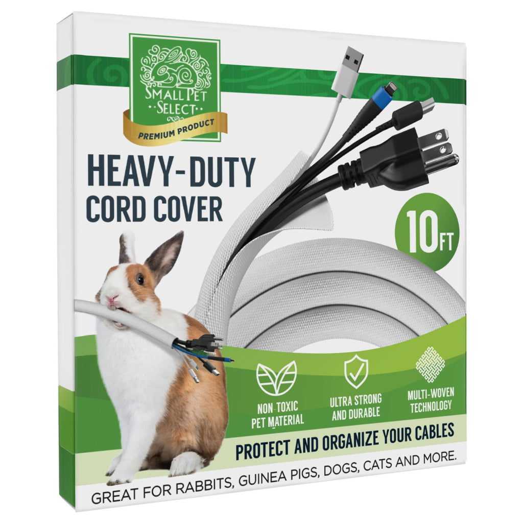 Small Pet Select Heavy Duty Cord Cover - Black, 10ft - Ultra Durable Electrical Cable and Wire Protector for Rabbits, Dogs, Cats and Other Pets - Cord Management and Animal Protection