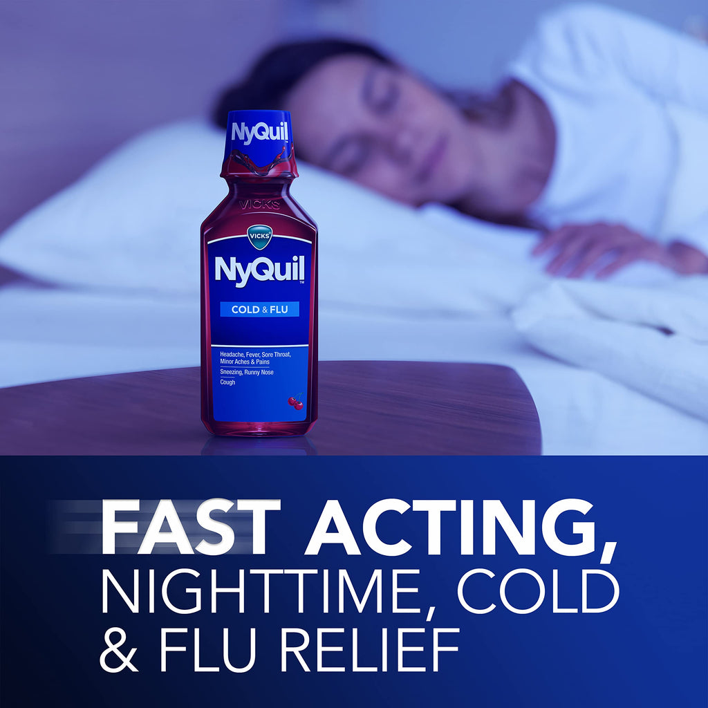 Vicks DayQuil & NyQuil SEVERE Cold & Flu Medicine, Relief for Headache, Fever, Sore Throat, Minor Aches & Pains, Nasal Congestion, Sinus Pressure, Stuffy Nose, and Cough, Co-Pack, 2 x 12 OZ