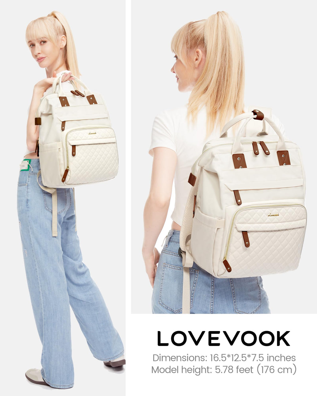 LOVEVOOK Laptop Backpack for Women, 15.6 inch Waterproof Nurse Bag Teacher Work Backpack Purse for Women, Travel Computer Backpack for College Office Business Ladies