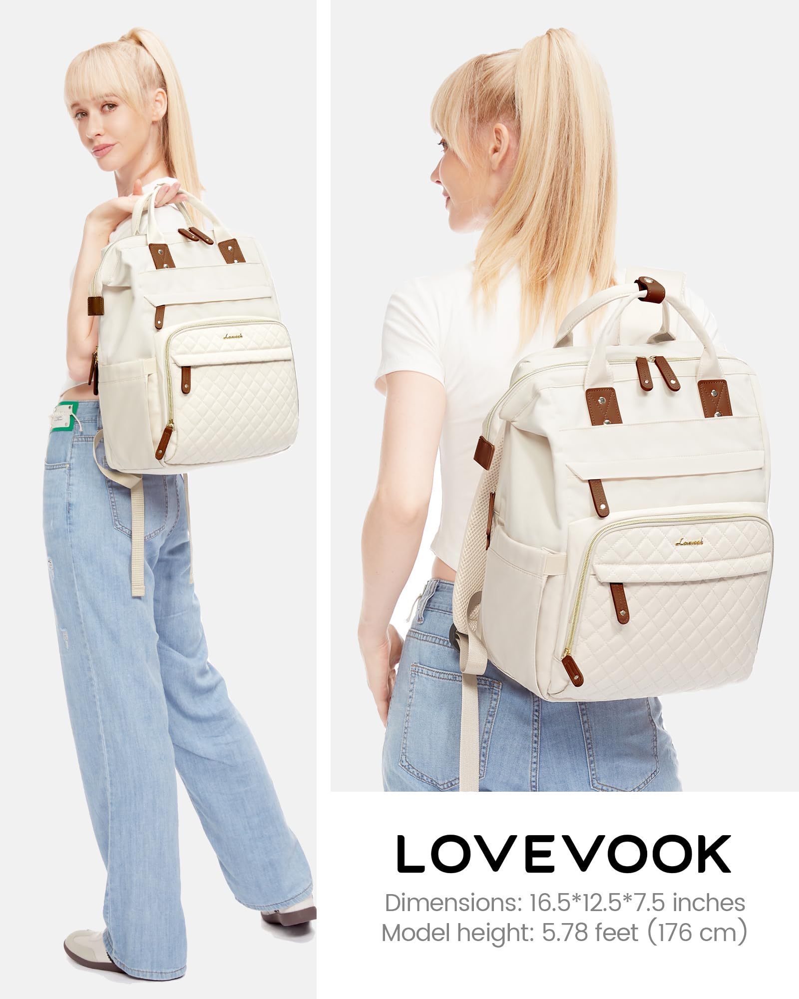 LOVEVOOK Laptop Backpack for Women, 15.6 inch Waterproof Nurse Bag Teacher Work Backpack Purse for Women, Travel Computer Backpack for College Office Business Ladies