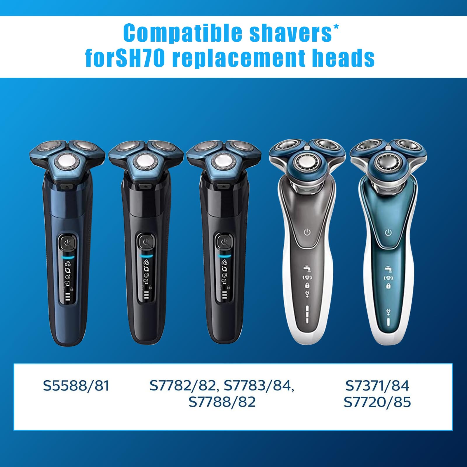 6 Pack SH30 Replacement Head Compatible with Philips Norelco Series 3000/2000/1000,New Upgraded SH30 Replacement Double Blades for norelco 1000 Replacement Heads