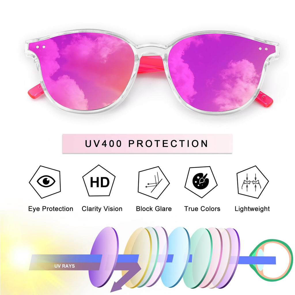 Kids Sunglasses, Sunglasses for Kids Children, Mirrored Sunglasses for Girls Boys Toddler UV400 Age 3-10