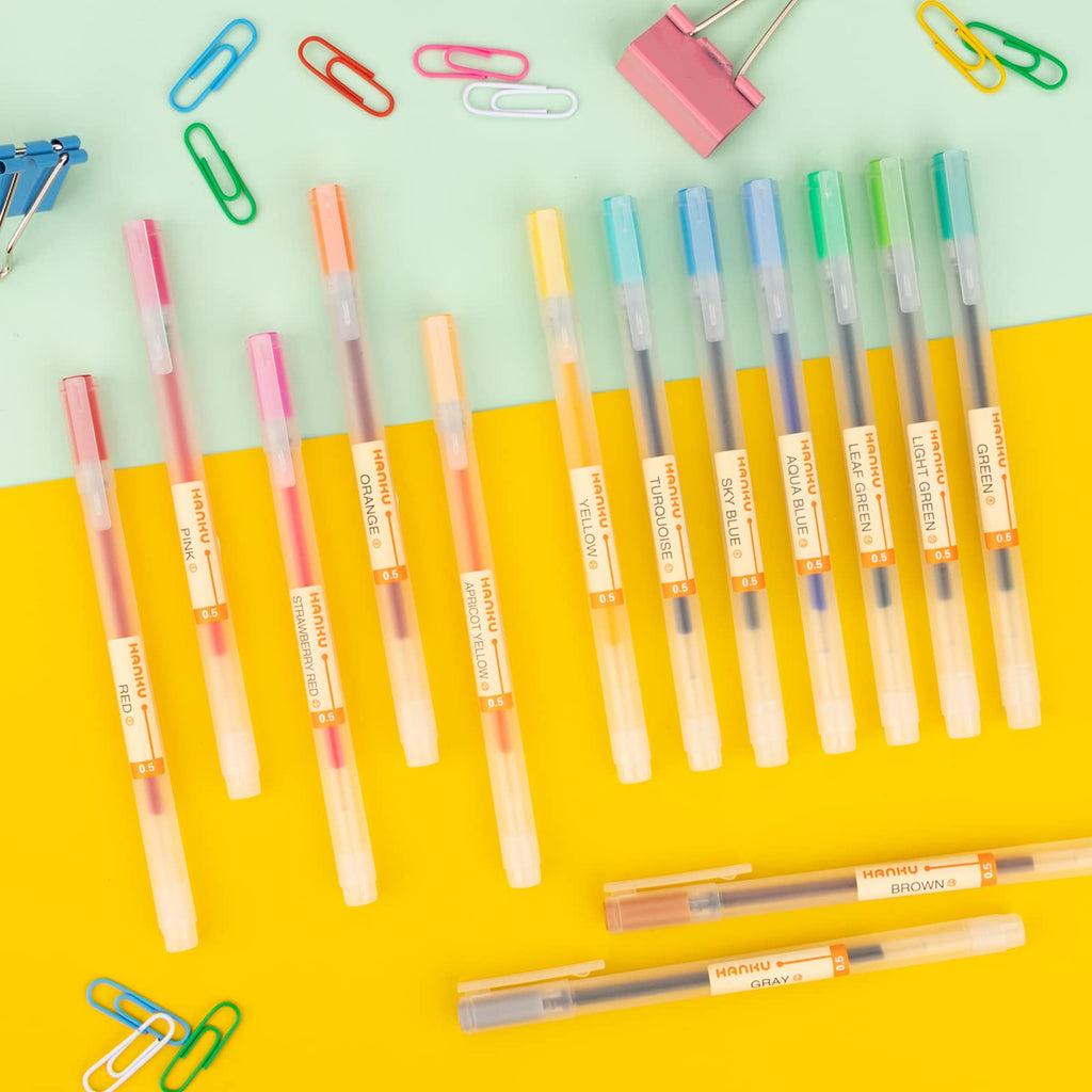 XSG Black Gel Pens[0.5mm]，Extra fine point pens Ballpoint pens For japanese Office School Stationery Supply 12 Packs