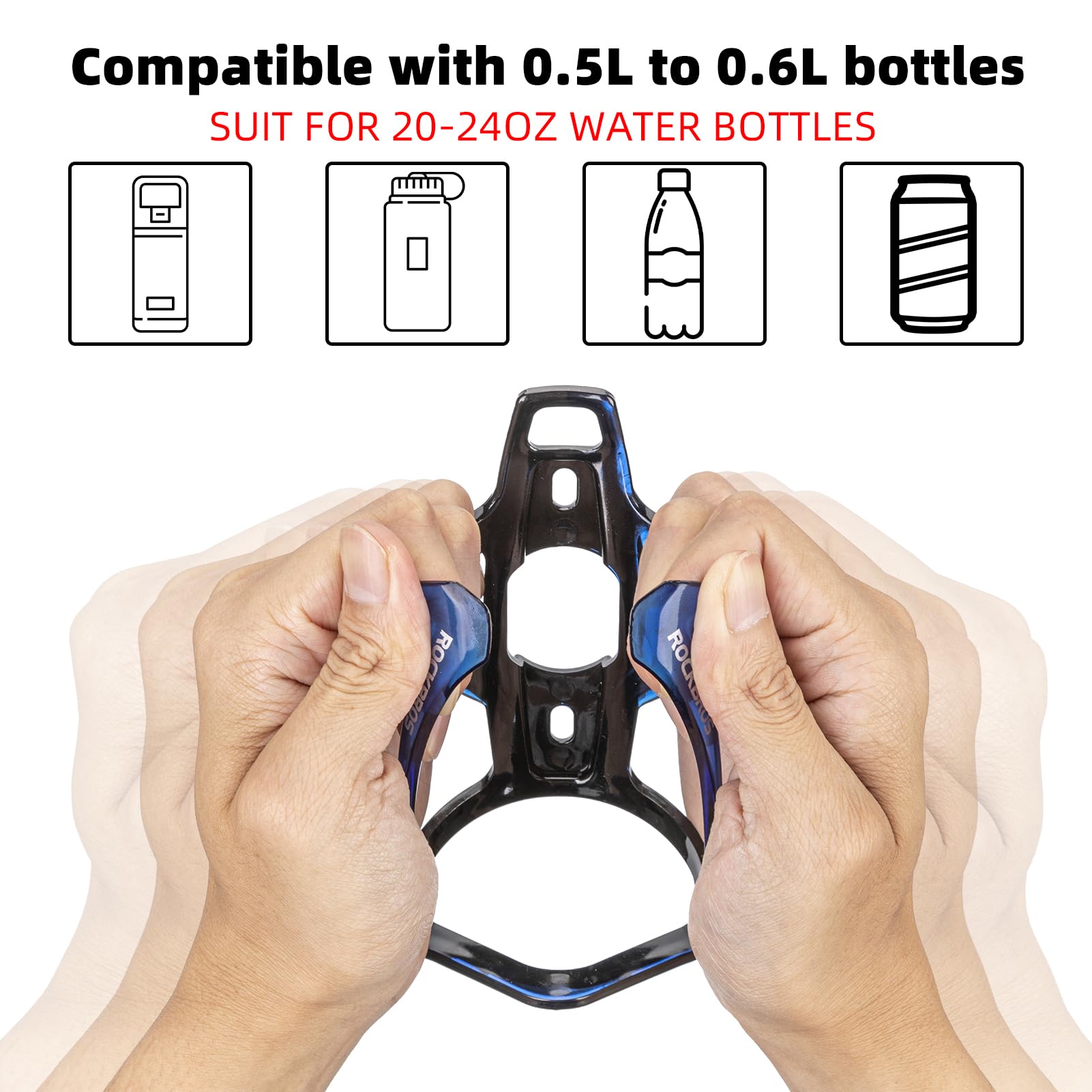 ROCKBROS Bike Water Bottle Holder Ultra-Light Bicycle Bottle Cages with Screws Tool, Universal Bike Cup Holder Rack for Road MTB Bikes…