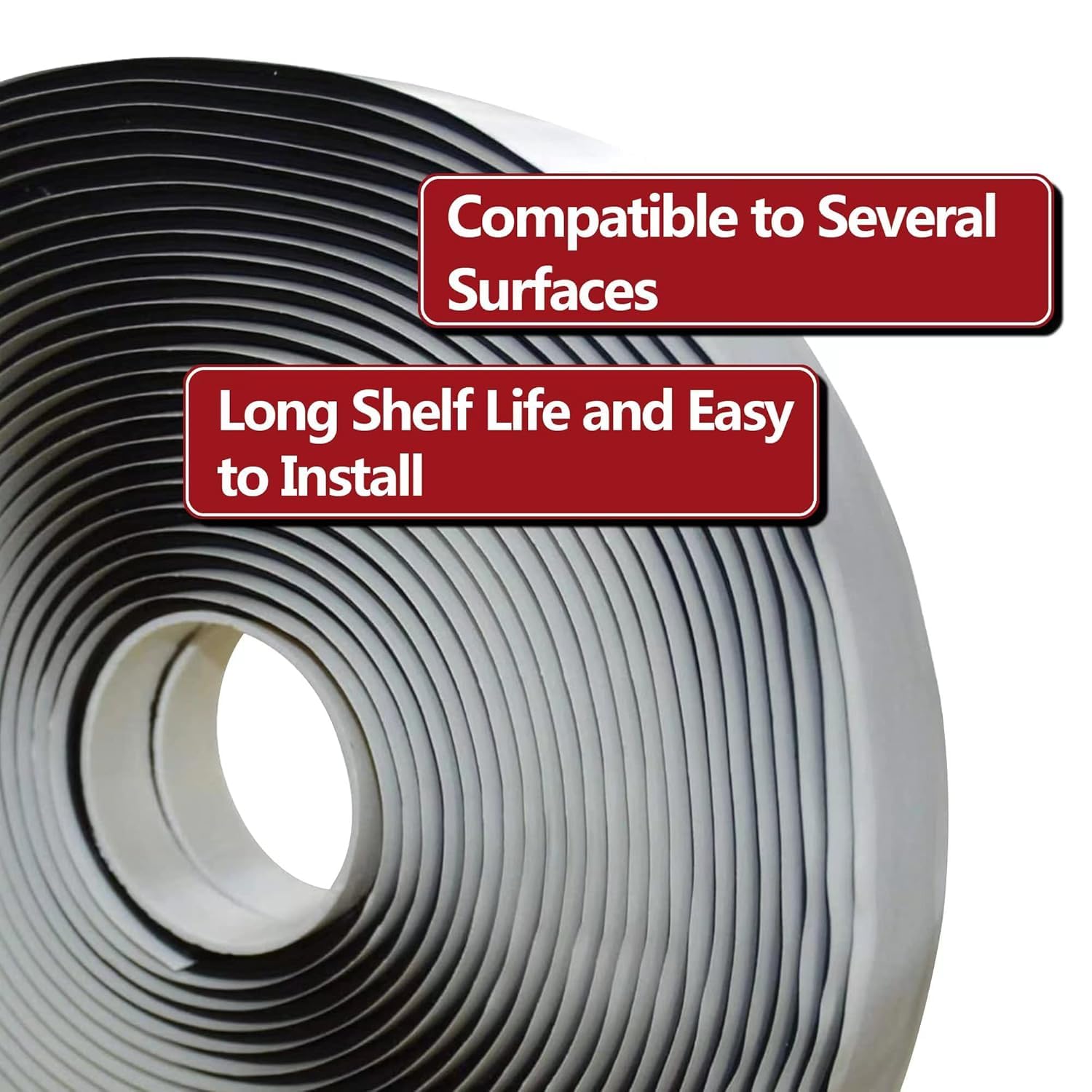LLPT Butyl Tape Black 1 Inch x 33Ft Tight Seal for Leak Proof EPDM RV Repair Window Glass Boat Sealing Roof Pipe Patching(BST233)