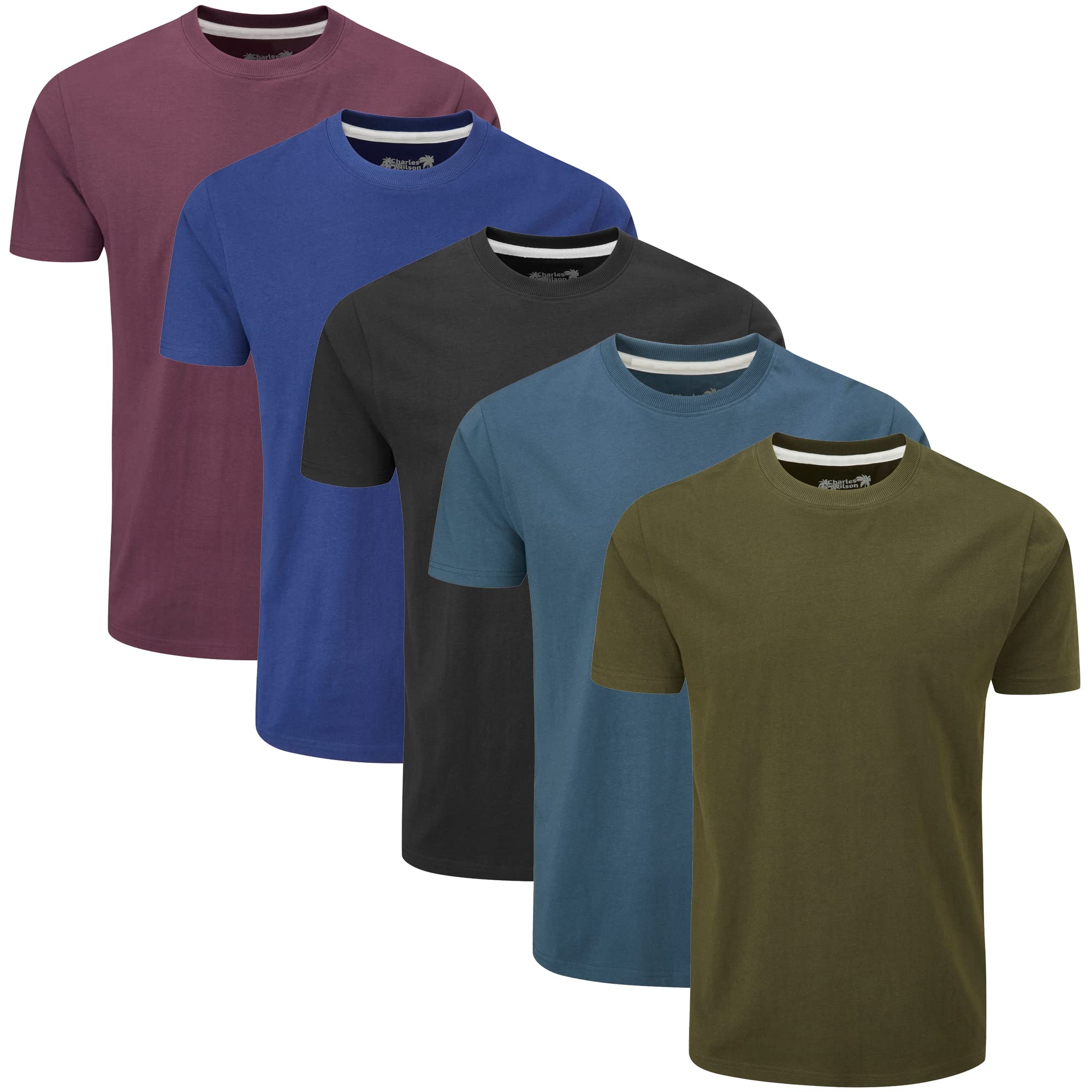 Charles Wilson Men's 5 Pack Crew Neck T-Shirt