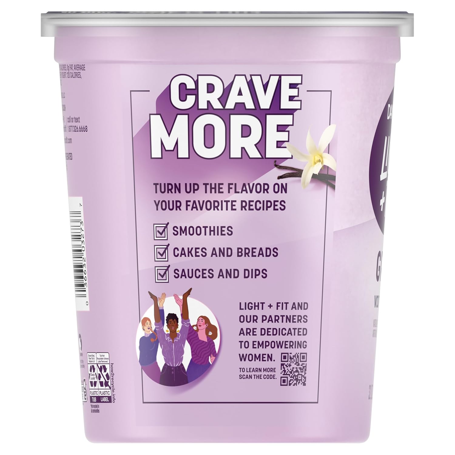 Light & Fit by Dannon Greek Nonfat Yogurt, Vanilla, Gluten-Free, 32 oz.