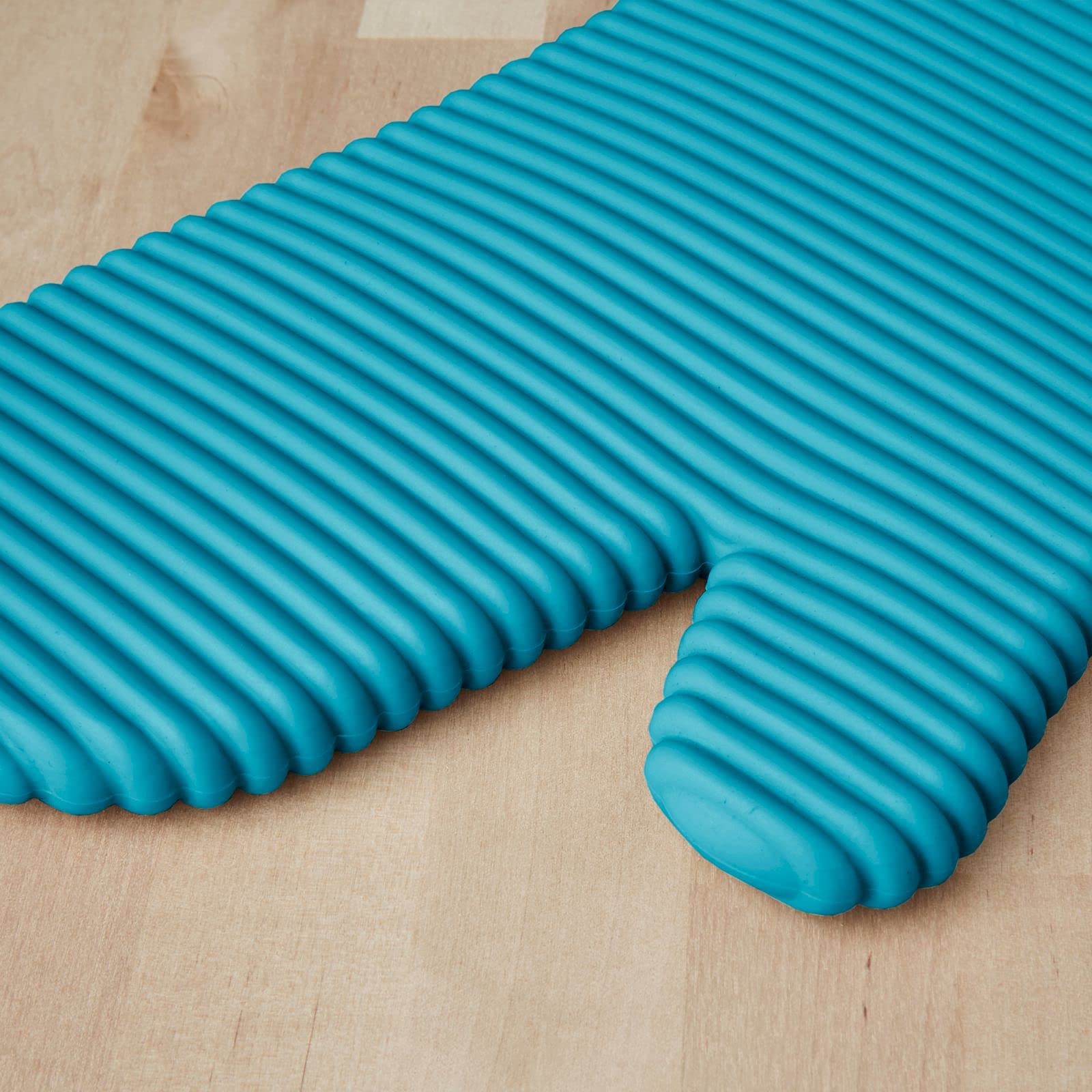 KITCHENAID Ribbed Soft Silicone Oven Mitt 2-Pack Set, 7.5"x13", Aqua Sky