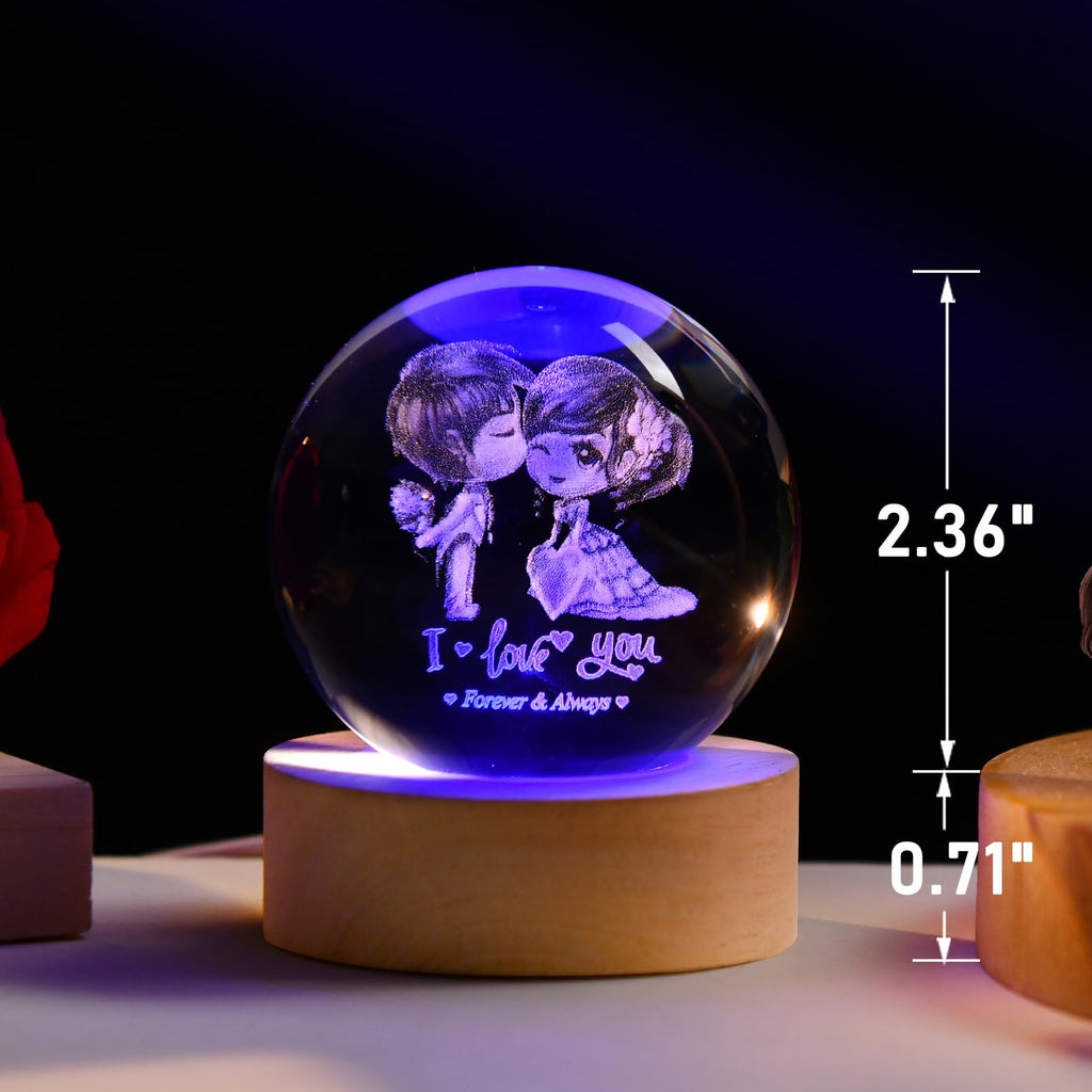 IFOLAINA Butterfly Crystal Ball Gifts Ideas for Girlfriend Wife Mom Couple Her Bithday Mothers Day 3D Butterfly on Sunflower Night Light Decorative Globes Room Decor